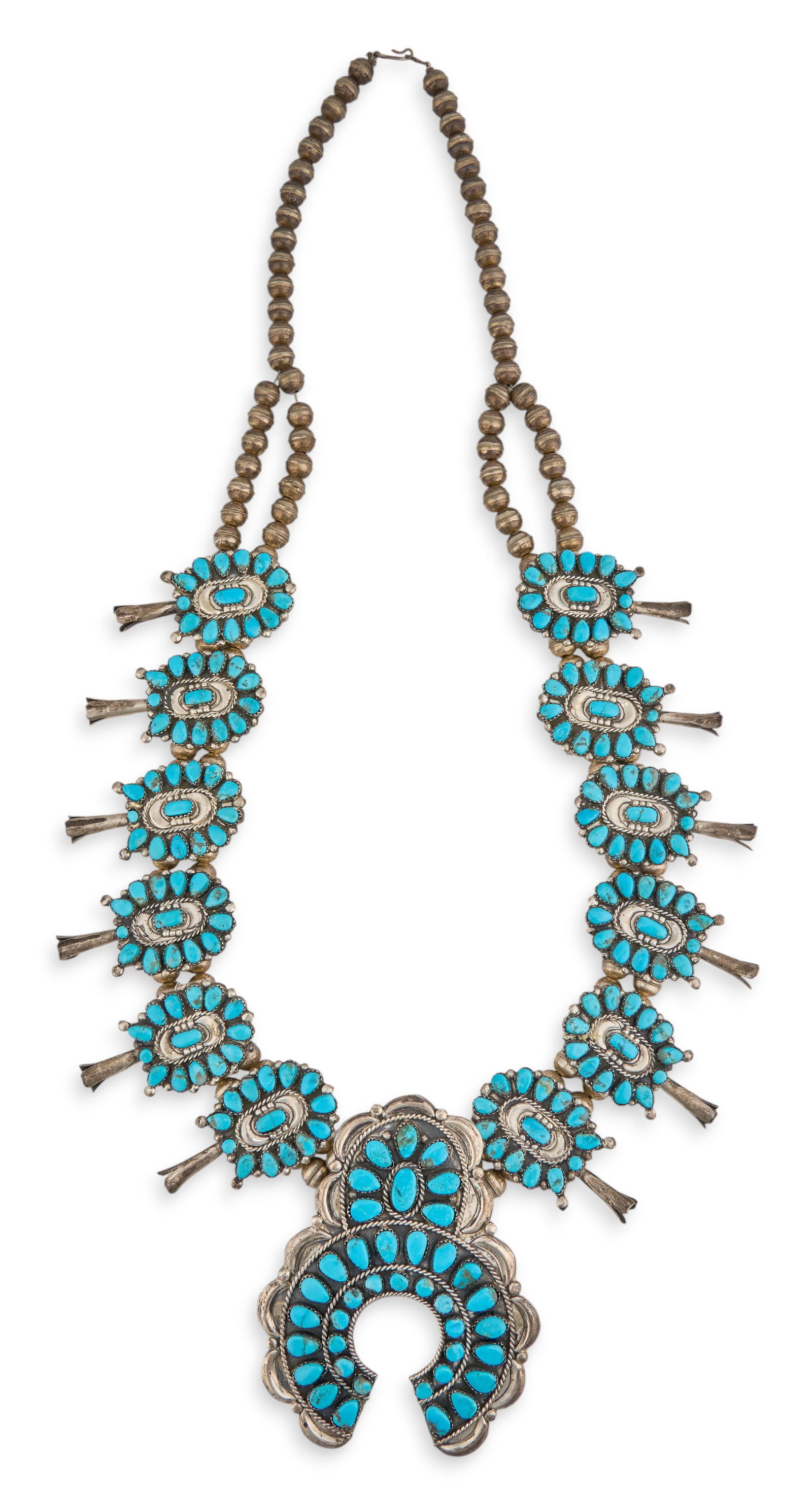 V.M. Begay, Sterling & Turquoise Squash Blossom (1 of 6)