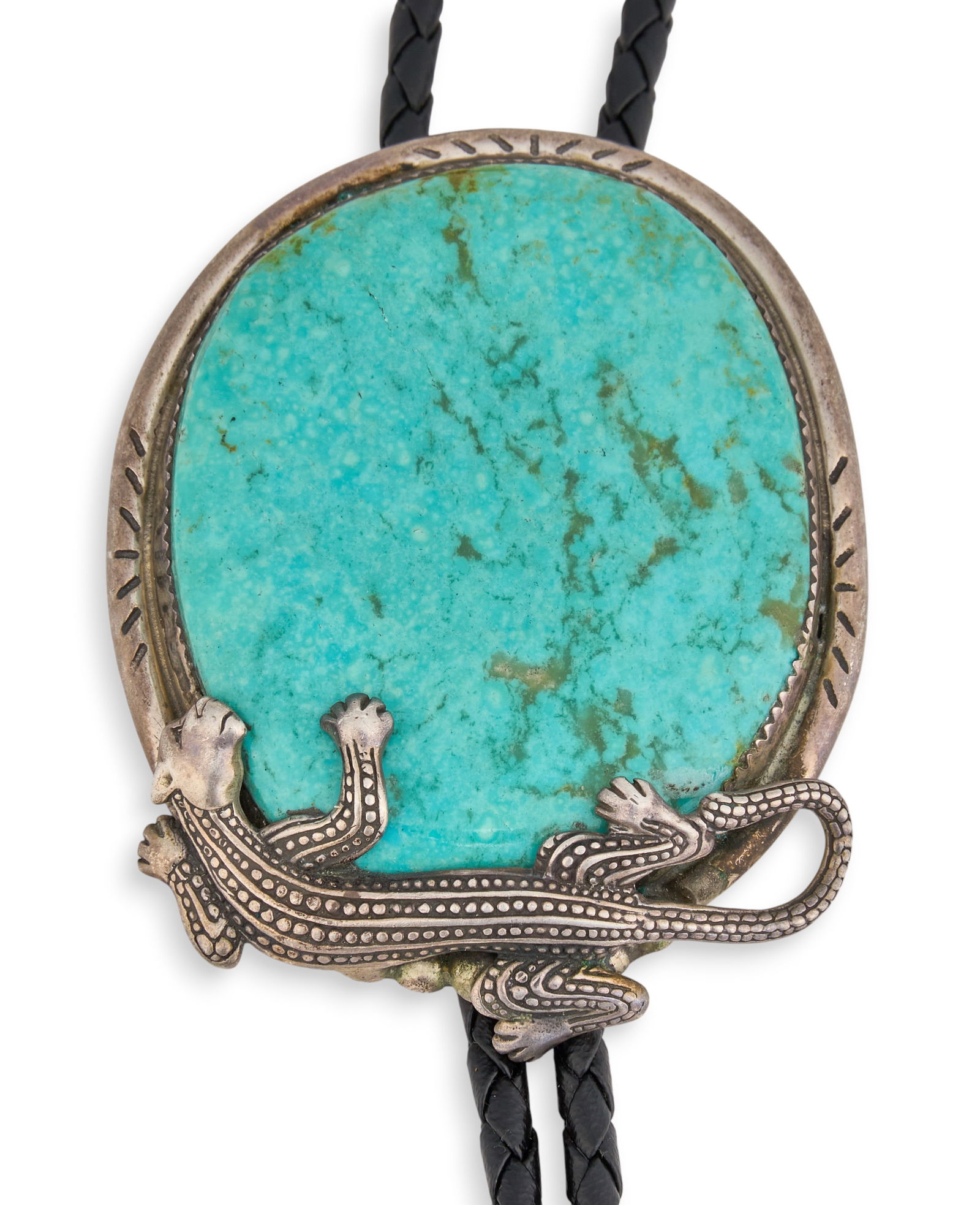 Native American Sterling & Turquoise Bolo Tie (1 of 5)