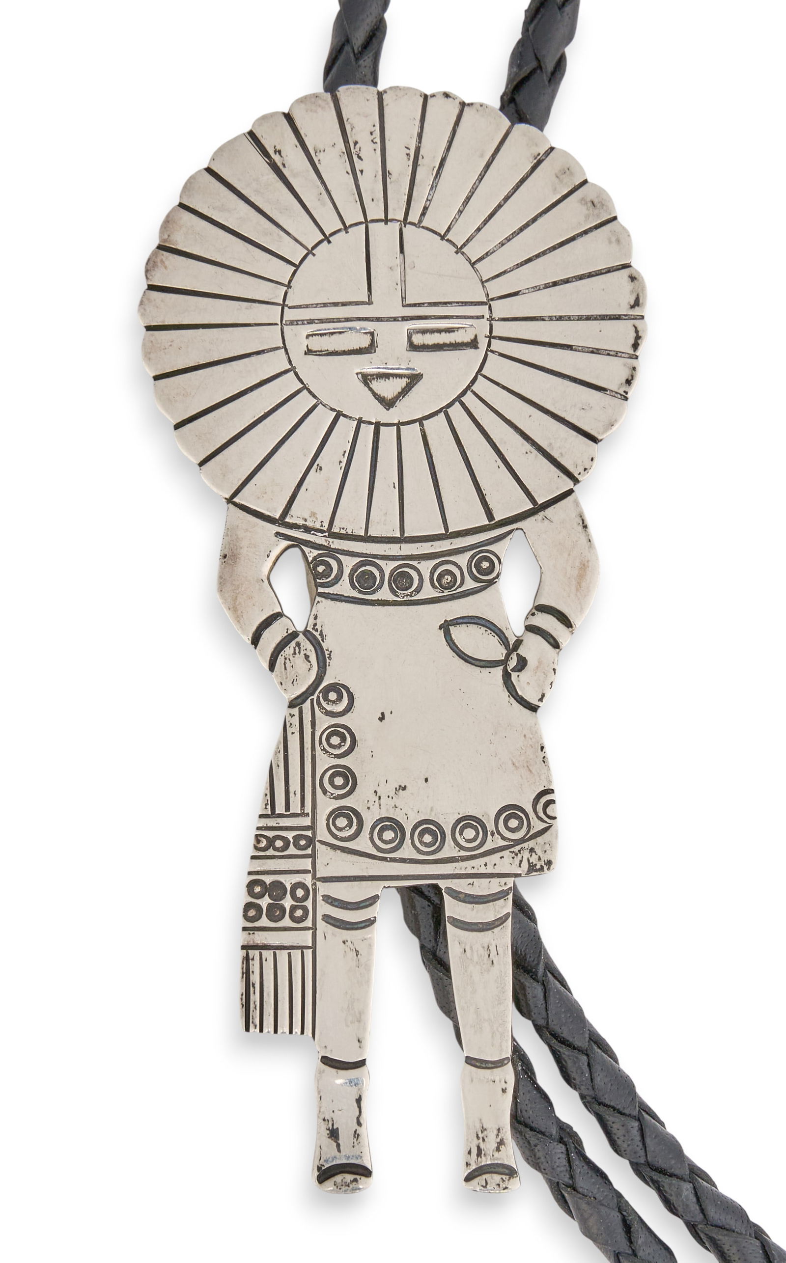 Douglas Etsitty, Navajo Sterling Kachina Bolo Tie (1 of 4)