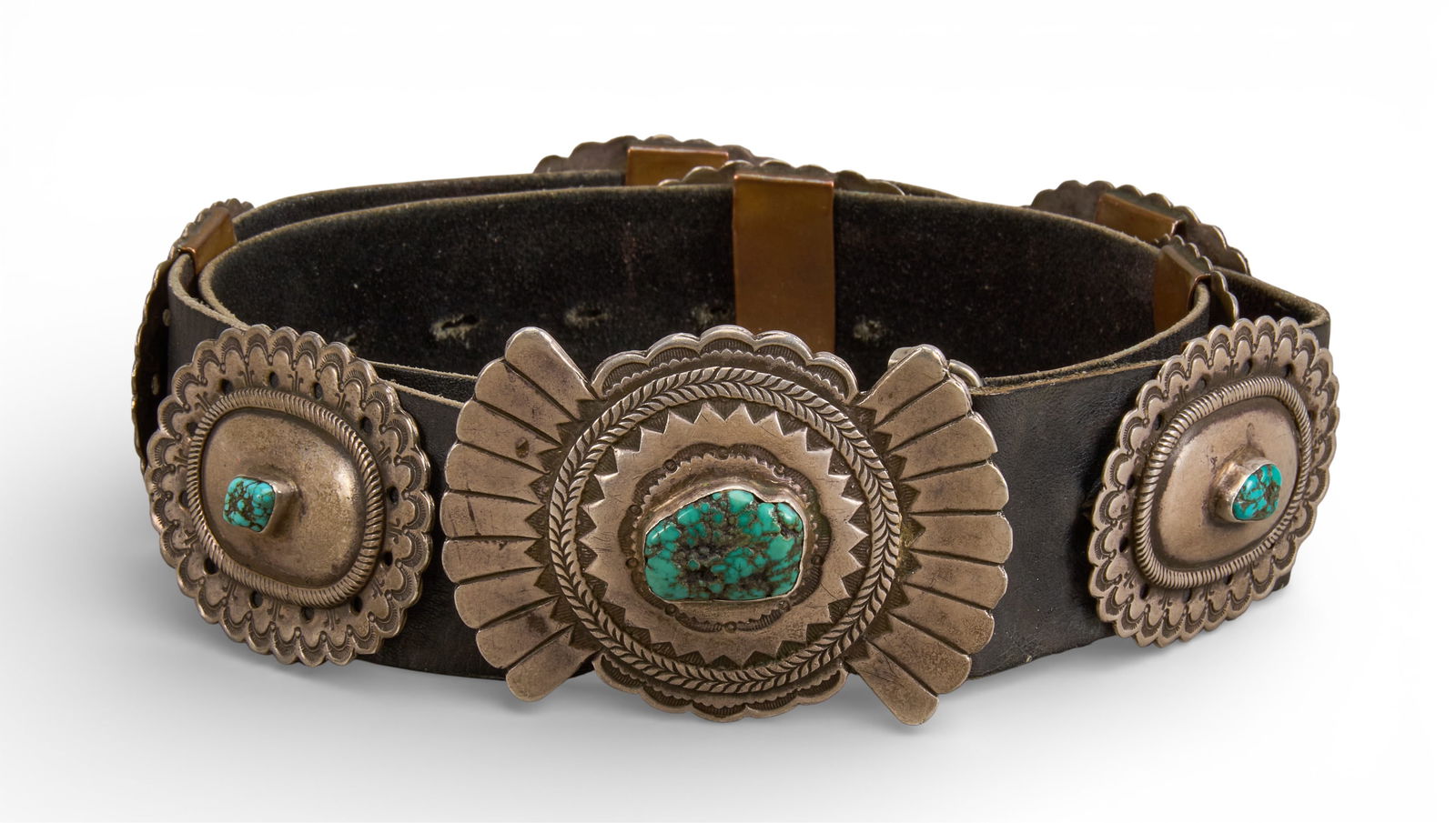 Sterling & Turquoise Concho Belt (1 of 4)