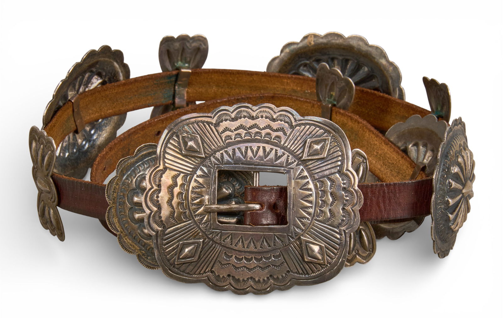 Vintage Sterling Silver Concho Belt (1 of 7)