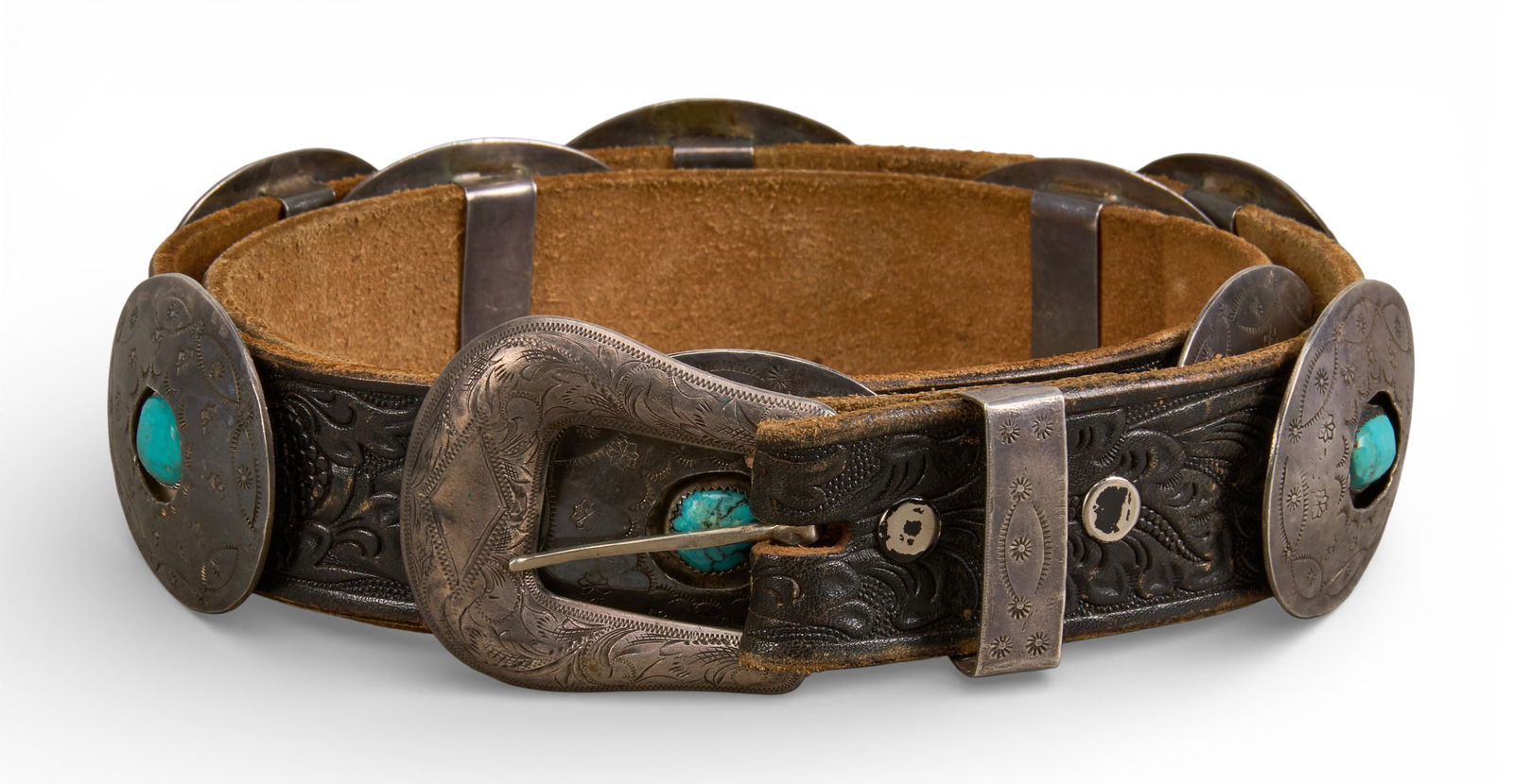 Sterling & Turquoise Concho Belt (1 of 6)