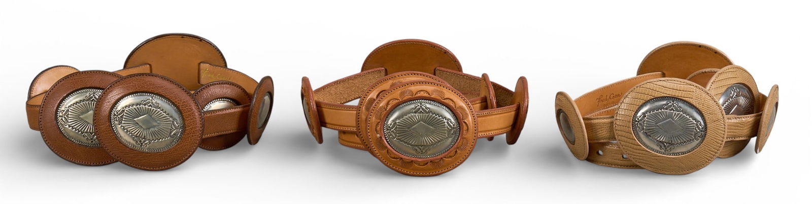 (3) Fred Coen Leather Concho Belts (1 of 6)