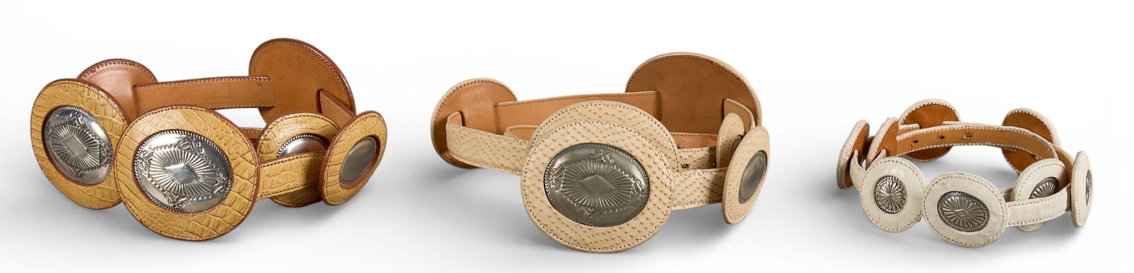 (3) Fred Coen Leather Concho Belts (1 of 5)