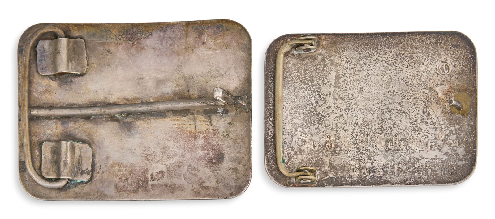 (2) Silver Buckles - 2