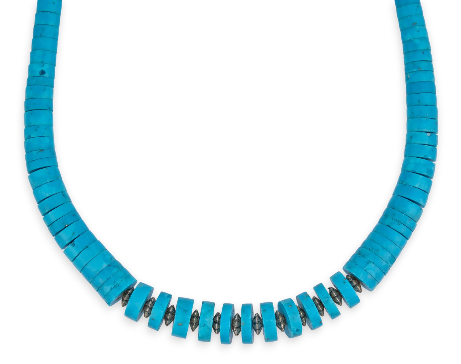 Flat-Beaded Turquoise Necklace - 2