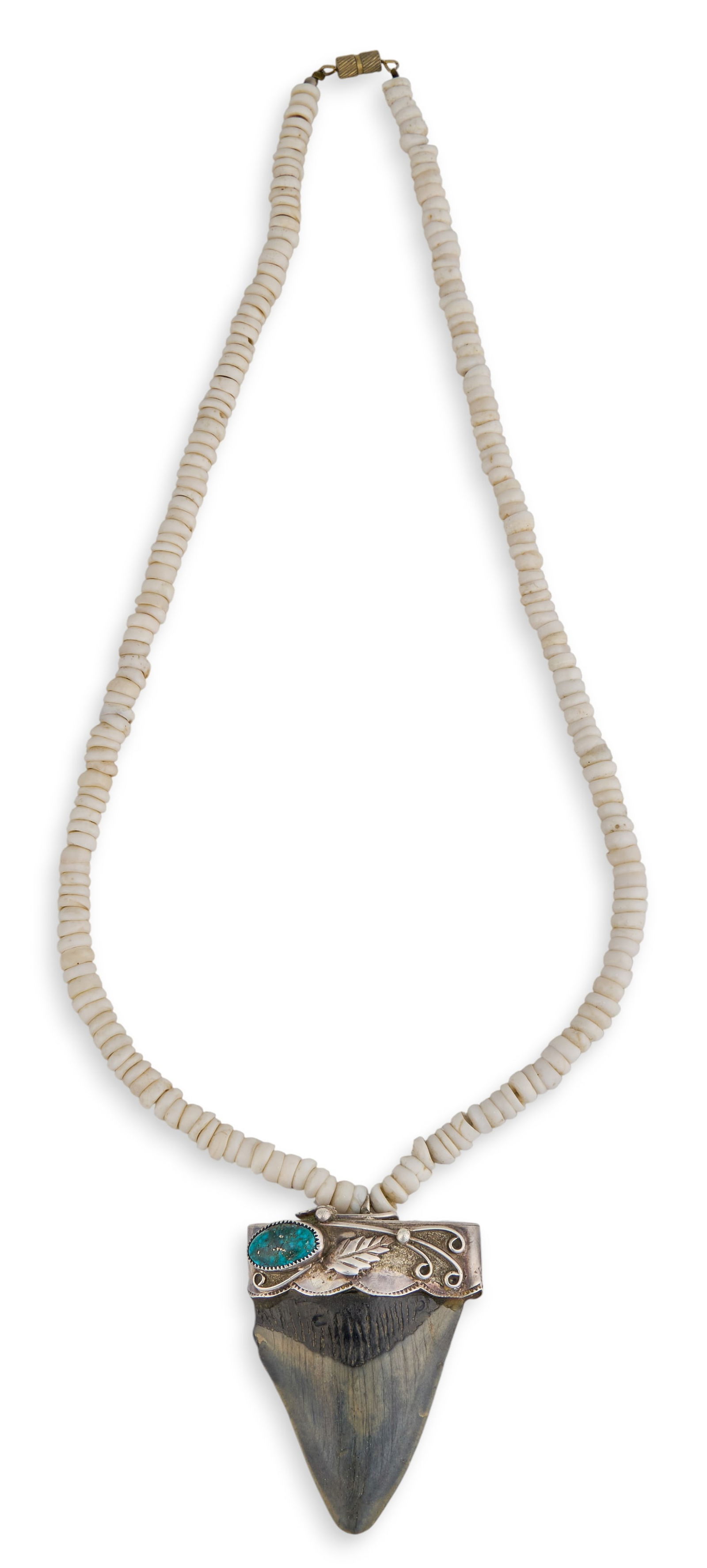Beaded Shell & Fossilized Shark Tooth Necklace (1 of 6)