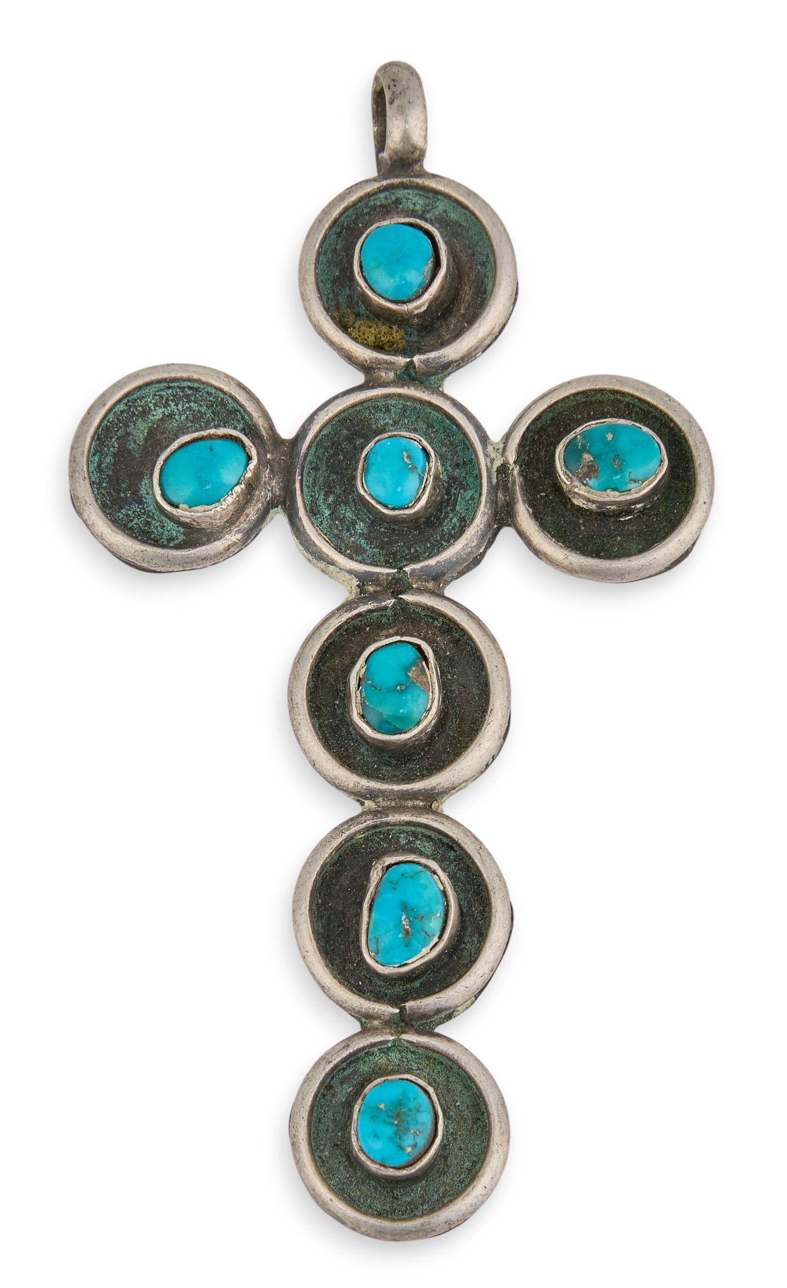 Sterling & Turquoise Cross Pendant (1 of 2)