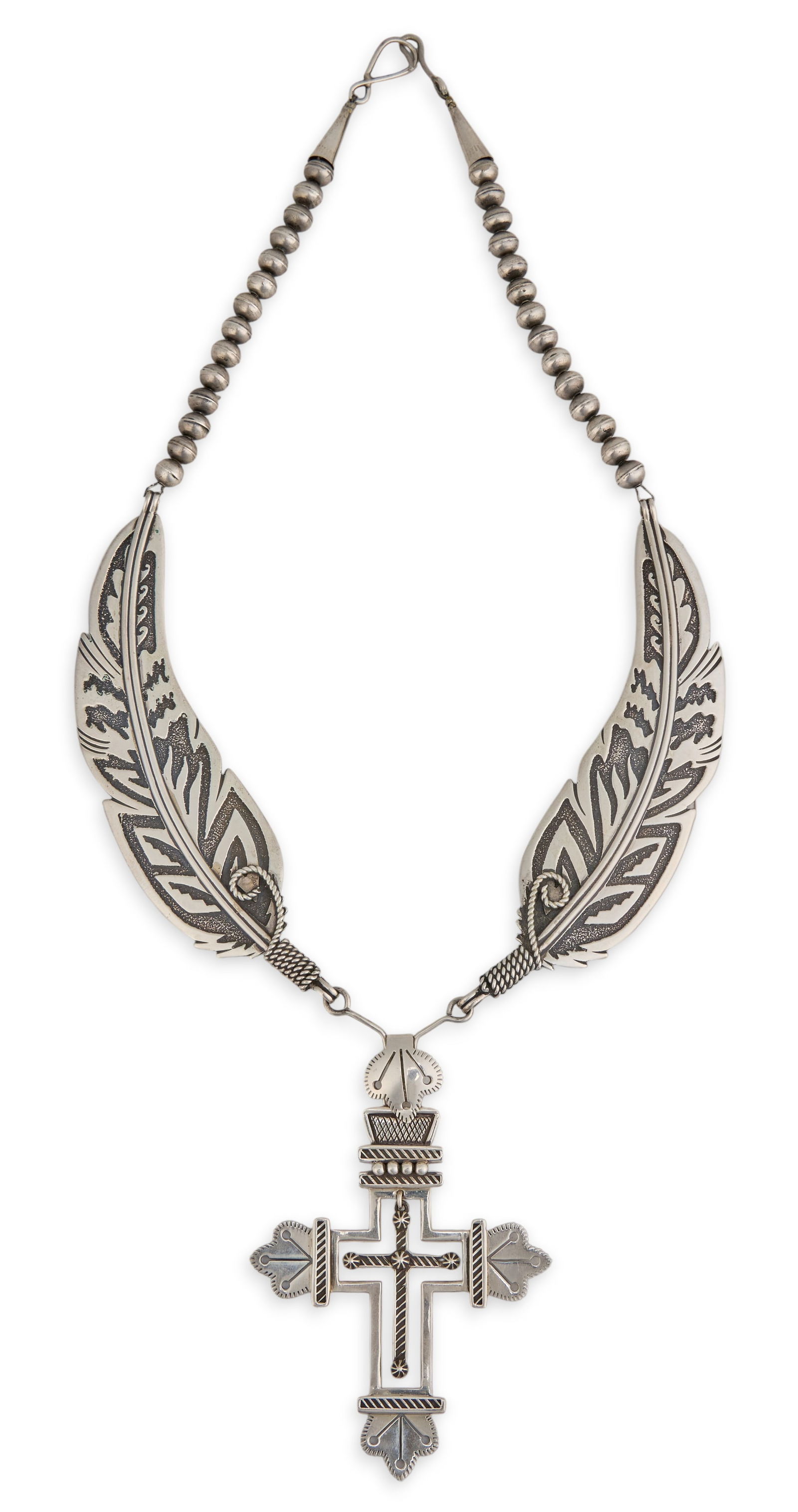 Mary Lou Tom, Navajo Sterling Silver Cross Necklace (1 of 4)