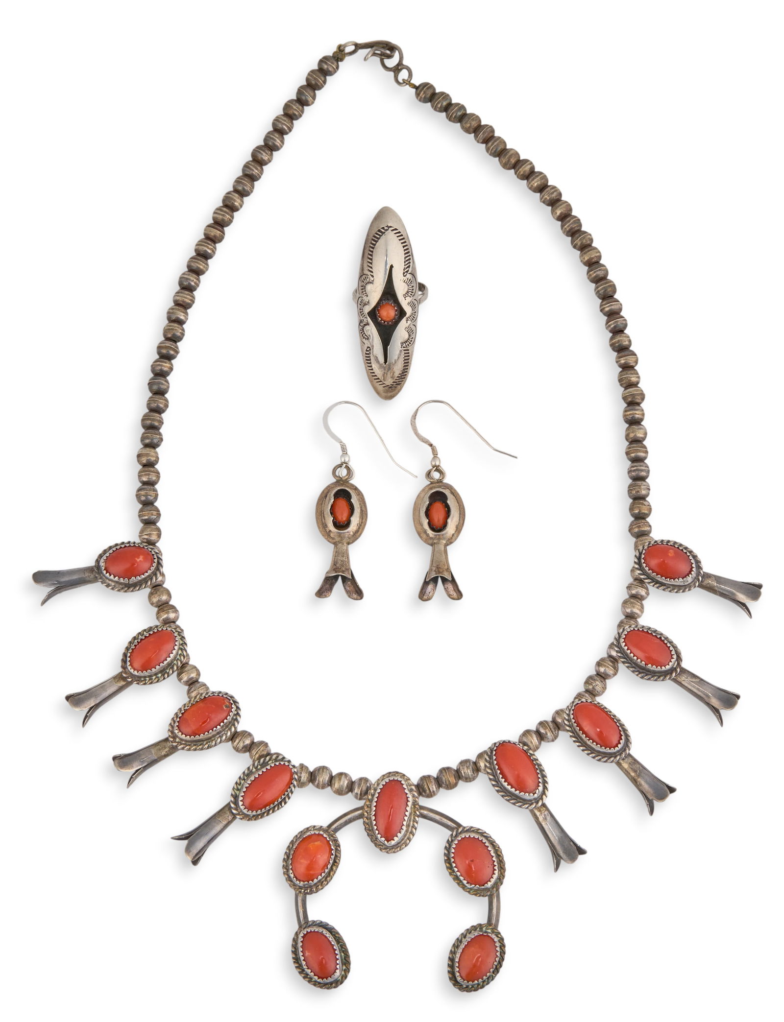 Sterling & Coral Jewelry Suite (1 of 9)