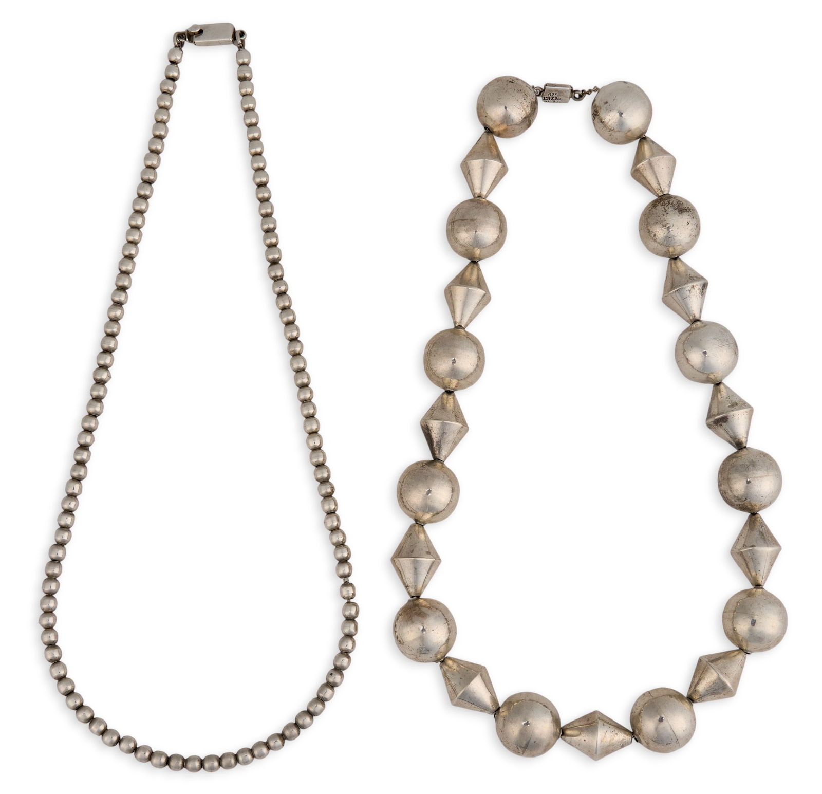 (2) Mexican Sterling Beaded Necklaces (1 of 6)