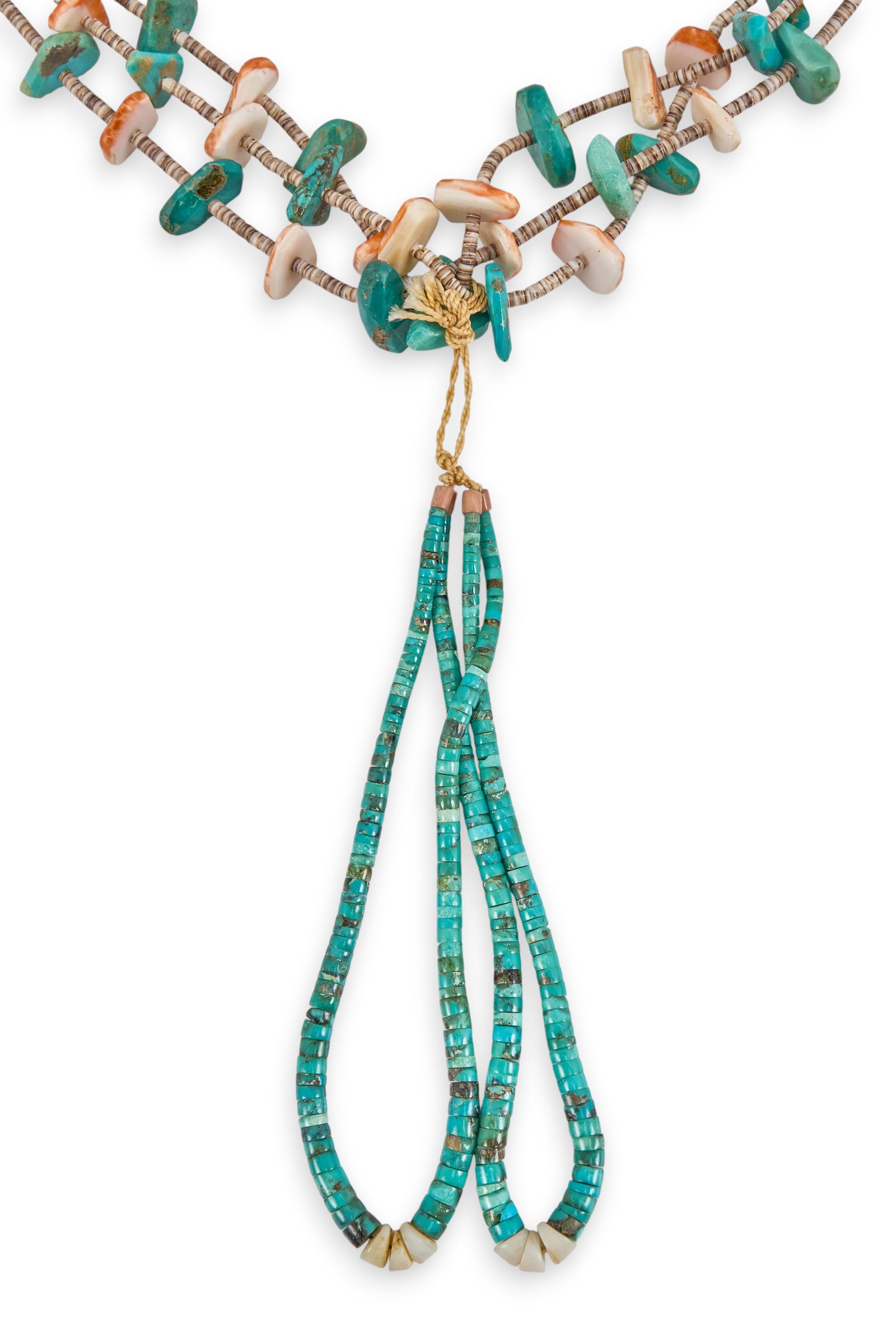 (2) Beaded Turquoise & Shell Necklaces - 2