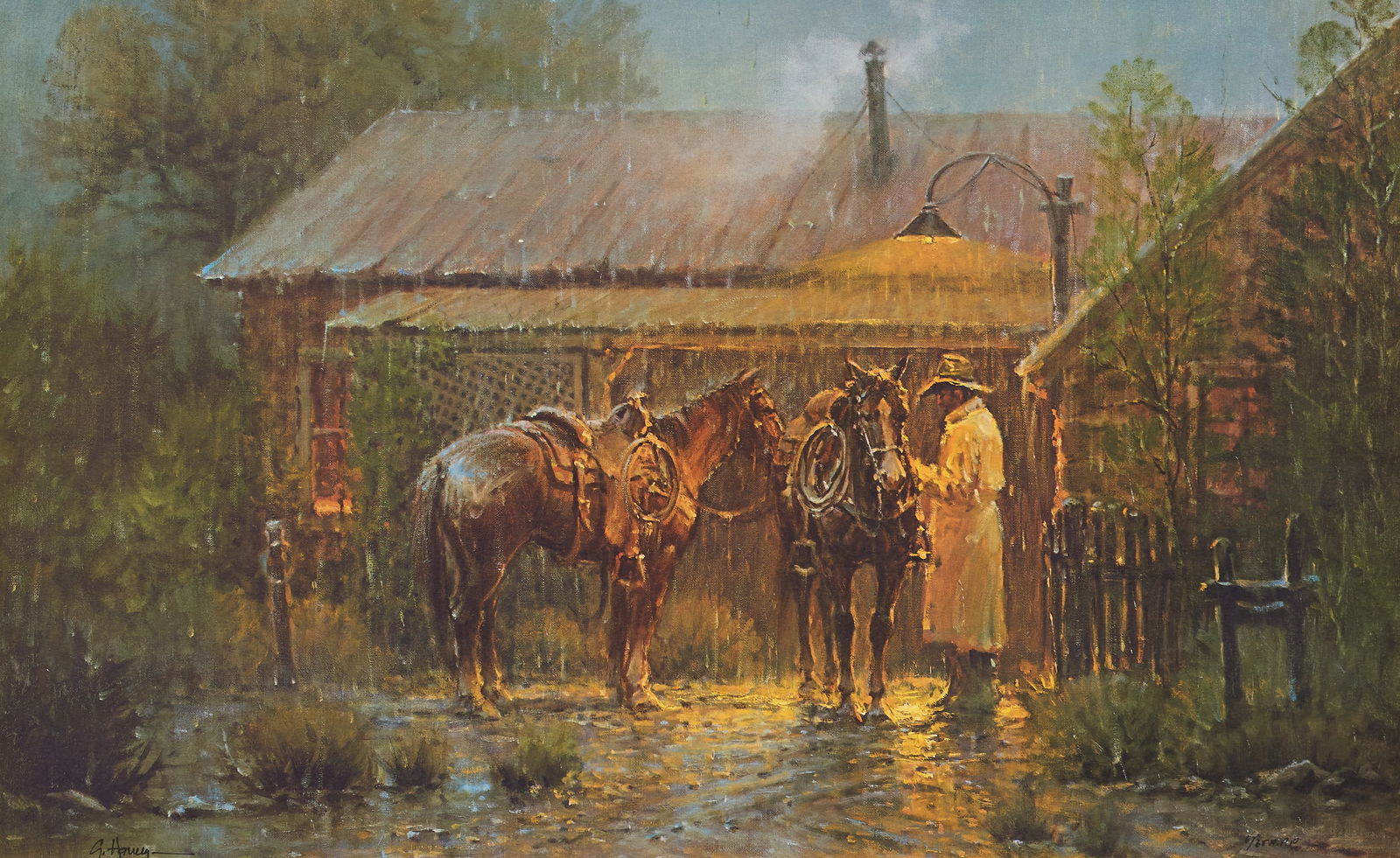 G. Harvey, "Texas Rancher": G. Harvey (Gerald Harvey Jones, Texas, 1933-2017), "Texas Rancher", limited edition lithograph, signed and numbered, ed. 6/65 A. P. P. (artist's printer's proof), includes