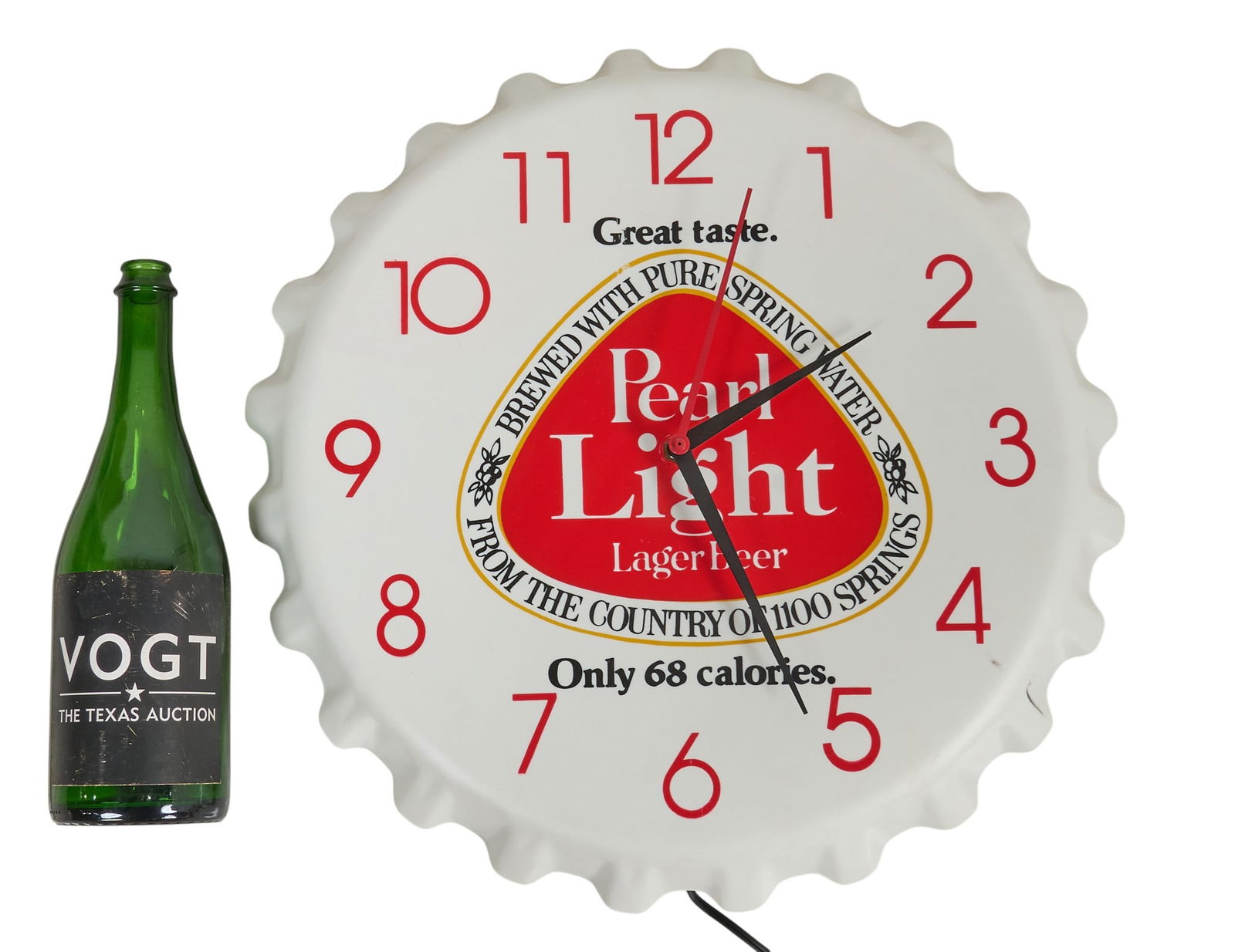 Pearl Light Beer Lighted Bottlecap Clock, 1983 - 2