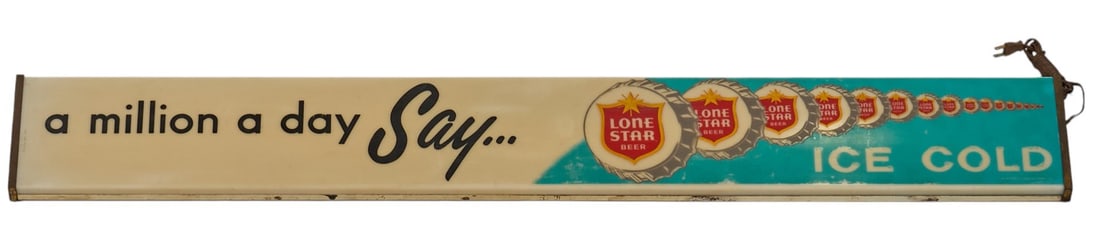 Lone Star Beer Bottle Cap Sign, 1963 (1 of 5)