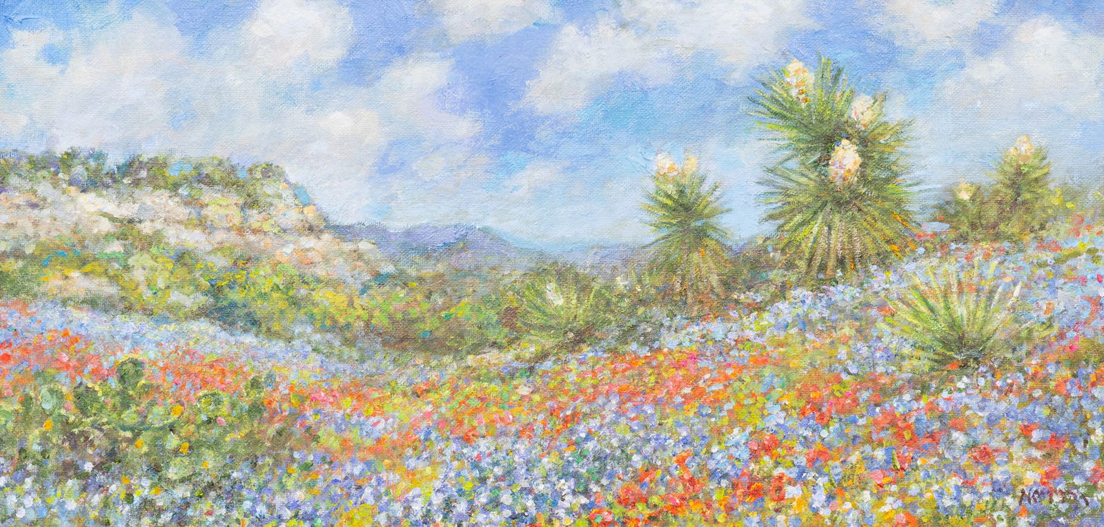 Robert Hamman, "Hill Country Spring": Robert Hamman (Texas, b. 1938), "Hill Country Spring", oil on canvas, signed lower rightsight: 10 x 20 in., frame: 12 x 22 in.Provenance: Property from the collection of the