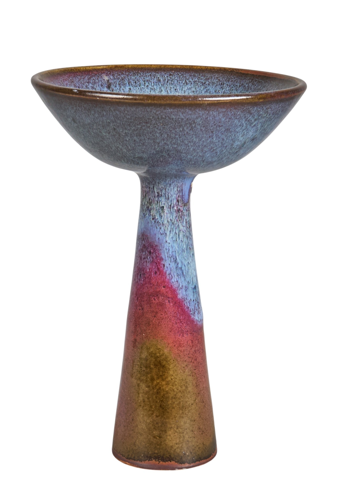 Harding Black, Oxblood and Blue Compote, 1955: Harding Black (San Antonio, Texas, 1912-2004), oxblood and blue compote, ceramic, incised signature and date on the underside, 1955height 14 in. x 9.5 in. diameterProvenance: Property from a home in