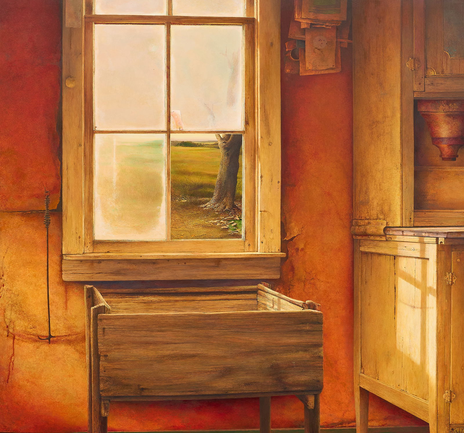 Carl Rice Embrey, "Blood Shadows", 2007: Carl Rice Embrey (Hamilton, Texas, 1938-2022), "Blood Shadows", acrylic resin on panel, signed lower left, artist's handwritten label on the verso includes title, materials, signatu