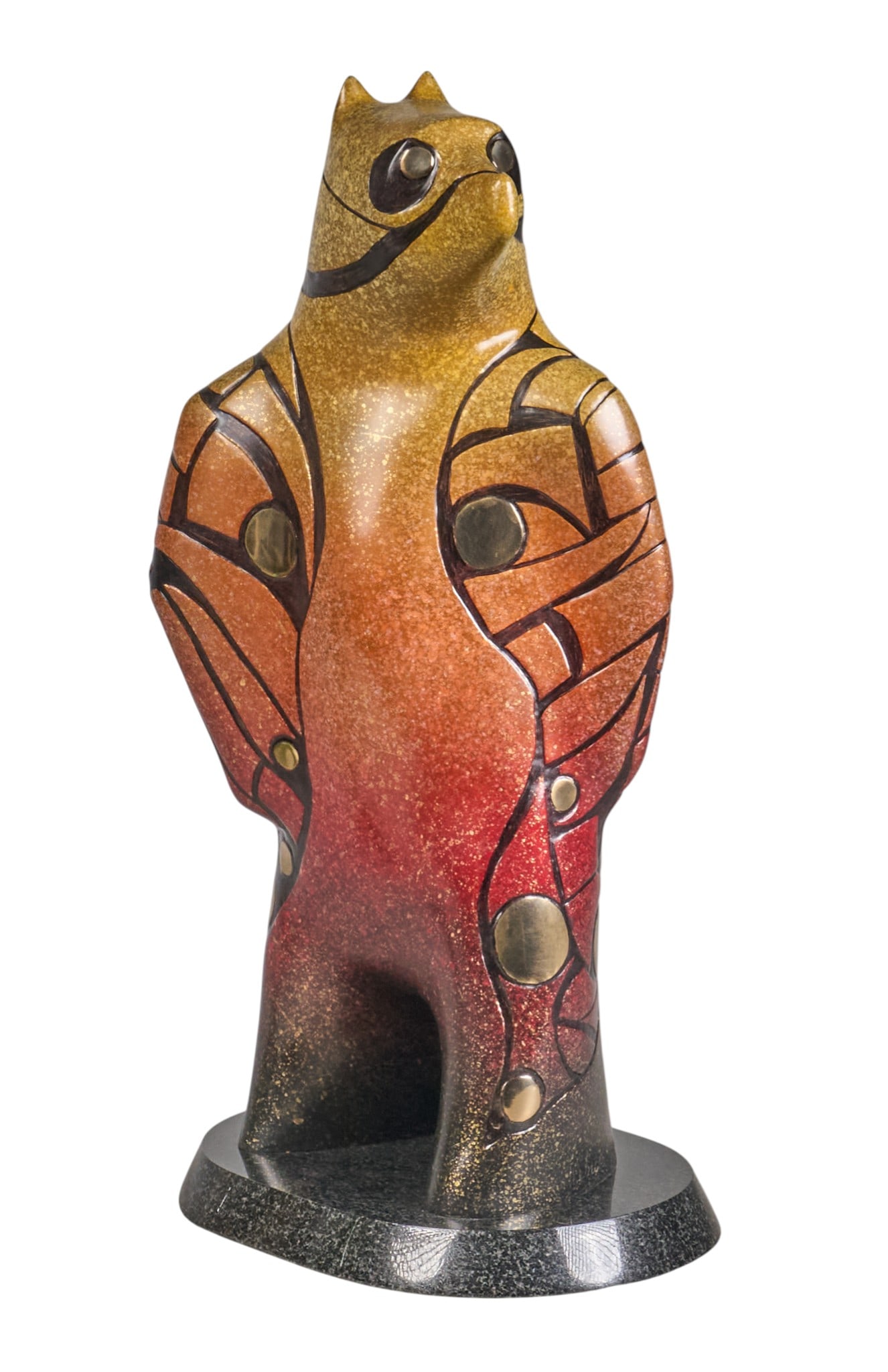 Rebecca Tobey, "Monarch": Rebecca Tobey (Texas, b. 1948), "Monarch", artist-cast bronze sculpture atop rotating granite base, incised signature and edition number, 11/50; includes signed copy of hardcover