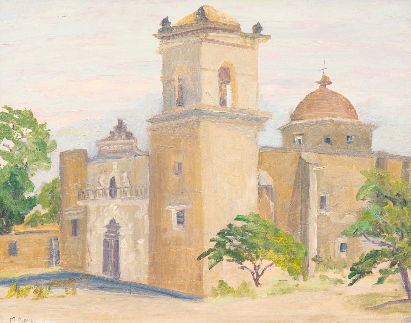 Mary Noble, Mission San Jose: Mary Jones Noble (Texas / California, 1871-1958), Mission San Jose, oil on panel, signed lower leftsight: 16 x 20 in., frame: 27 x 31 in.Provenance: Property from a Fort Worth, Texas