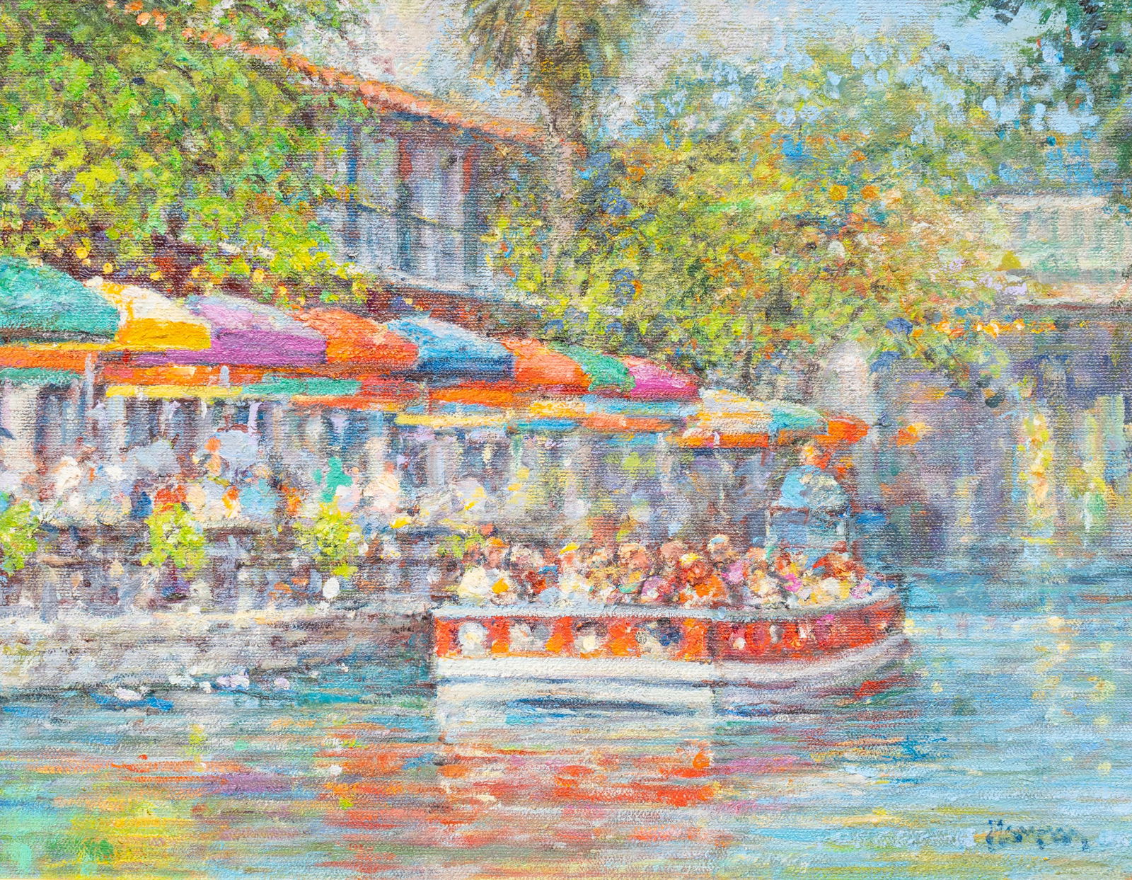 Robert Hamman, "Riverwalk Memories": Robert Hamman (Texas, b. 1938), "Riverwalk Memories", oil on canvas, signed lower rightsight: 11 x 14 in., frame: 18 x 21 in.Provenance: Property from the collection of the
