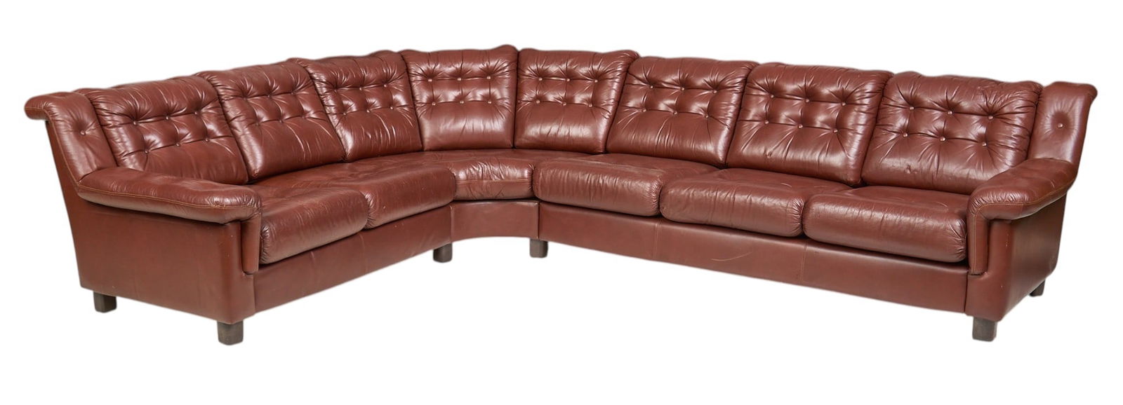 Mid-Century Tufted Leather Corner Sofa (1 of 4)
