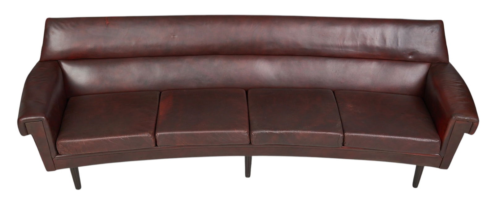 Curved Leather Sofa - 3