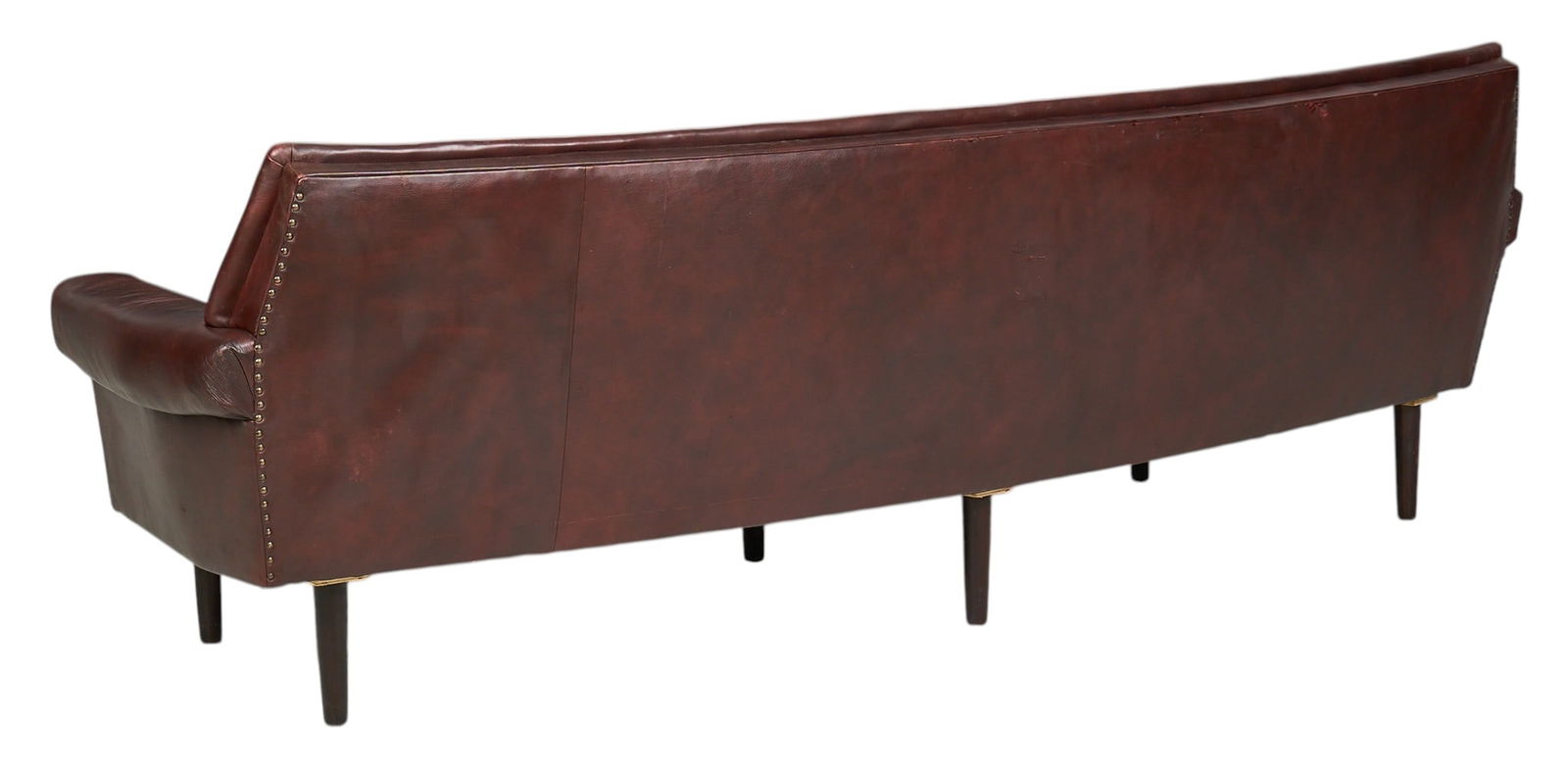 Curved Leather Sofa - 4