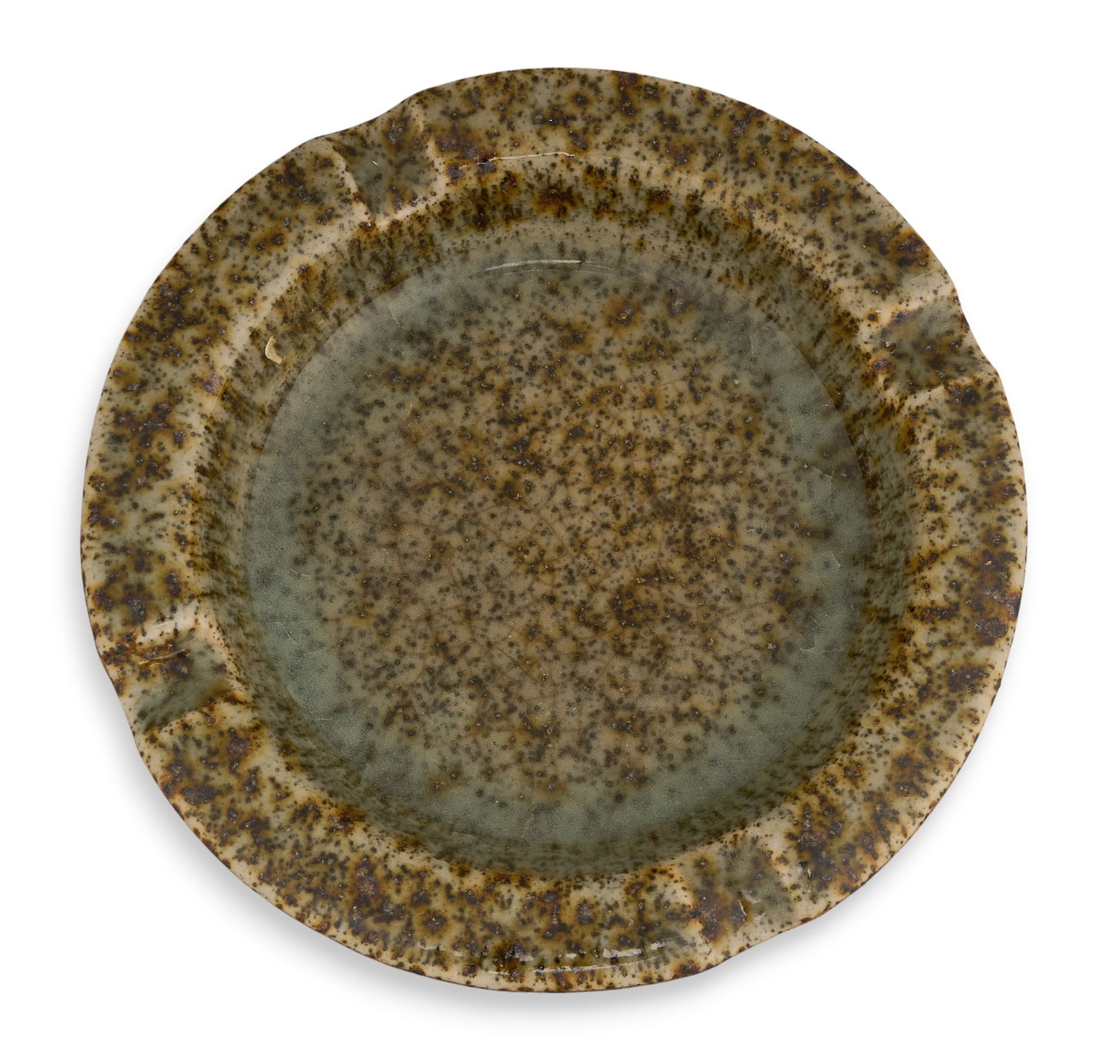 Harding Black, Oilspot Ashtray, 1956: Harding Black (San Antonio, Texas, 1912-2004), oilspot ashtray, glazed and fired ceramic, incised signature and date on the underside, 1956 height 2 in. x diameter 6.25 in. Provenance: Property from a