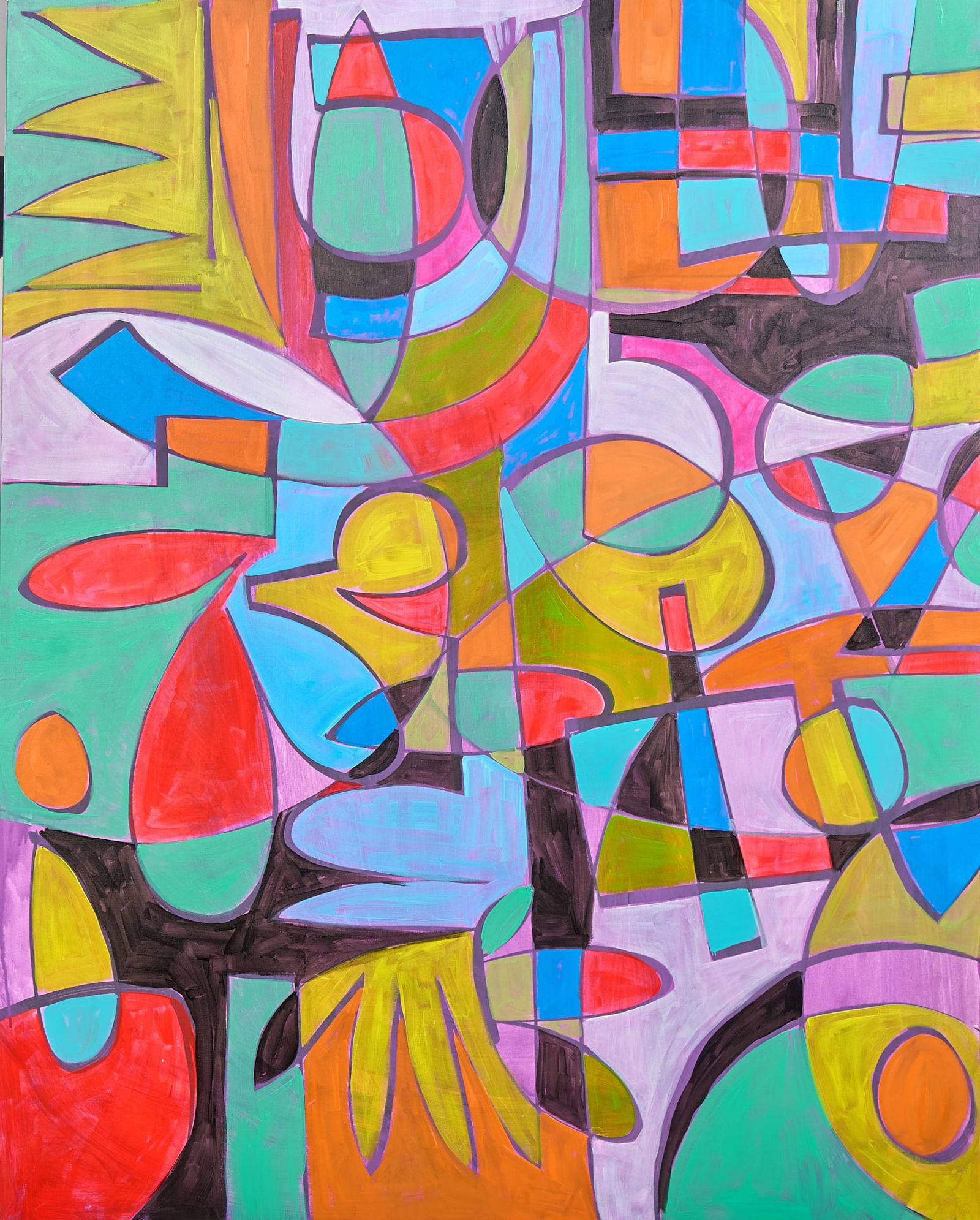 Karl James Lubbering, "Abstract I": Karl James Lubbering (Texas, b. 1969), "Abstract I", acrylic on canvas, signed on the verso; gallery-wrapped canvas, not framedsize: 60 x 48 in.Note: This piece can be hung