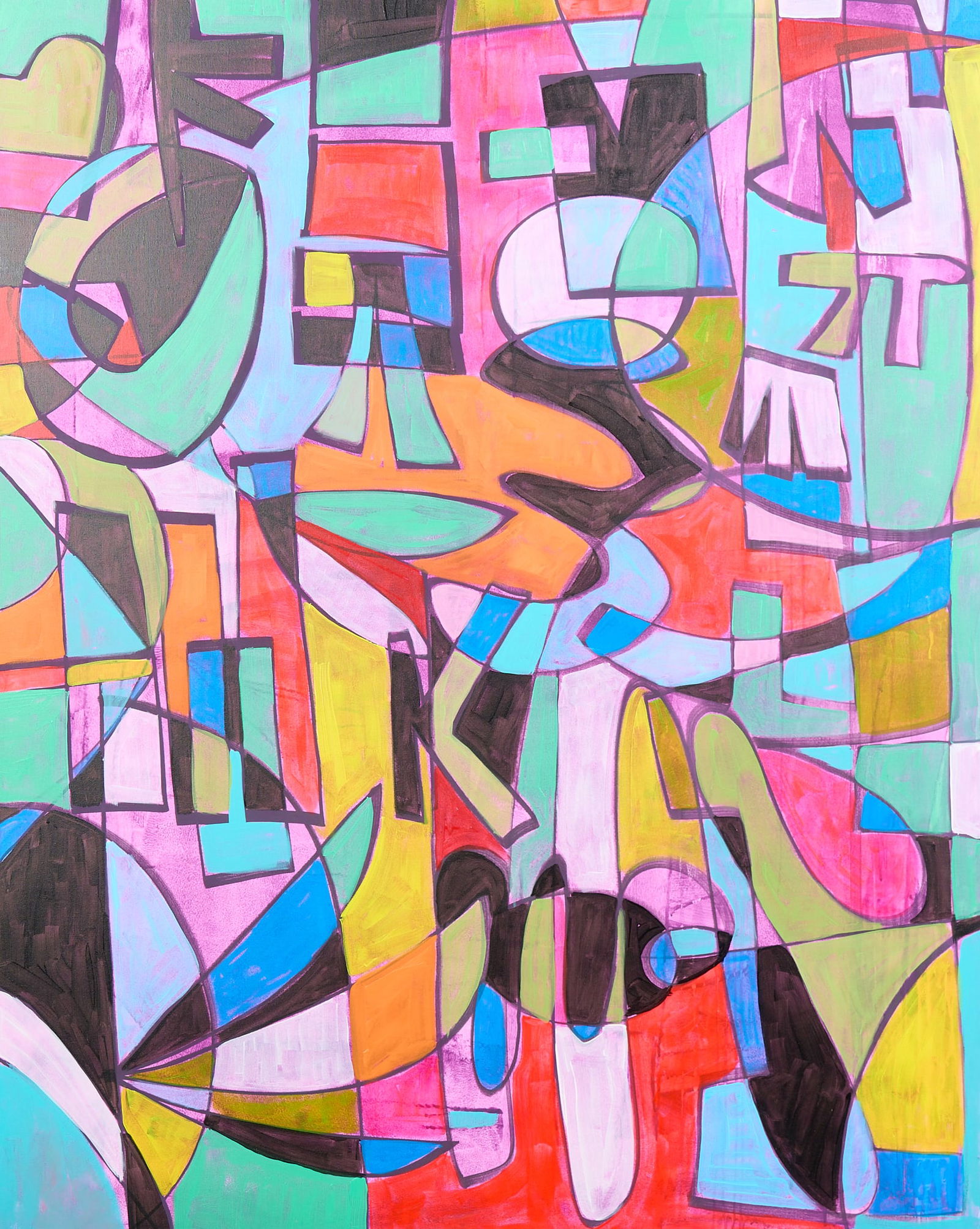 Karl James Lubbering, "Abstract II": Karl James Lubbering (Texas, b. 1969), "Abstract II", acrylic on canvas, signed on the verso; gallery-wrapped canvas, not framedsize: 60 x 48 in.Note: This piece can be hung