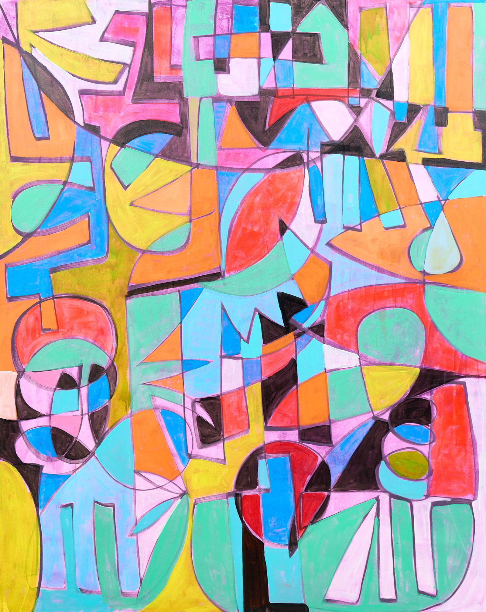 Karl James Lubbering, "Abstract III": Karl James Lubbering (Texas, b. 1969), "Abstract III", acrylic on canvas, signed on the verso; gallery-wrapped canvas, not framedsize: 60 x 48 in.Note: This piece can be hung