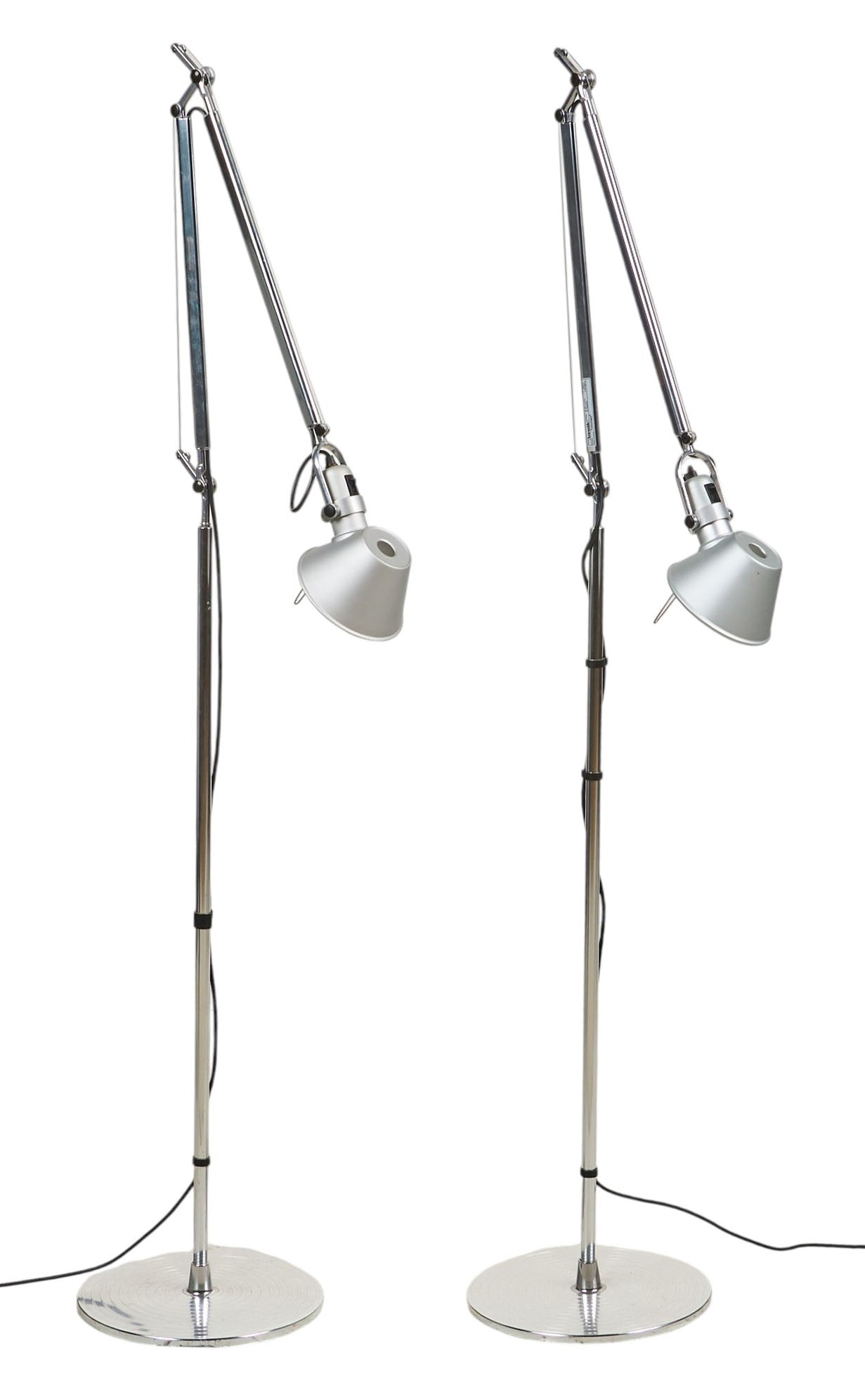 Pair of Adjustable Chrome Floor Lamps (1 of 5)
