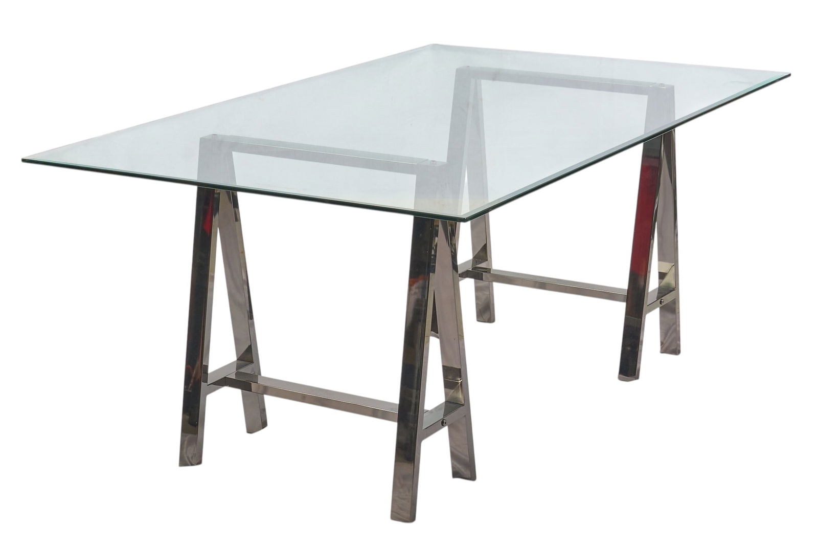 Chrome & Glass Dining Table (1 of 3)