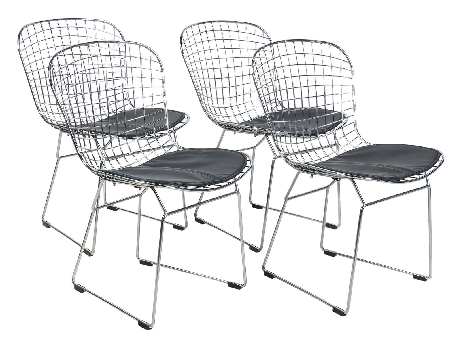 (4) Mid-Century Style Leather and Mesh Chairs (1 of 5)