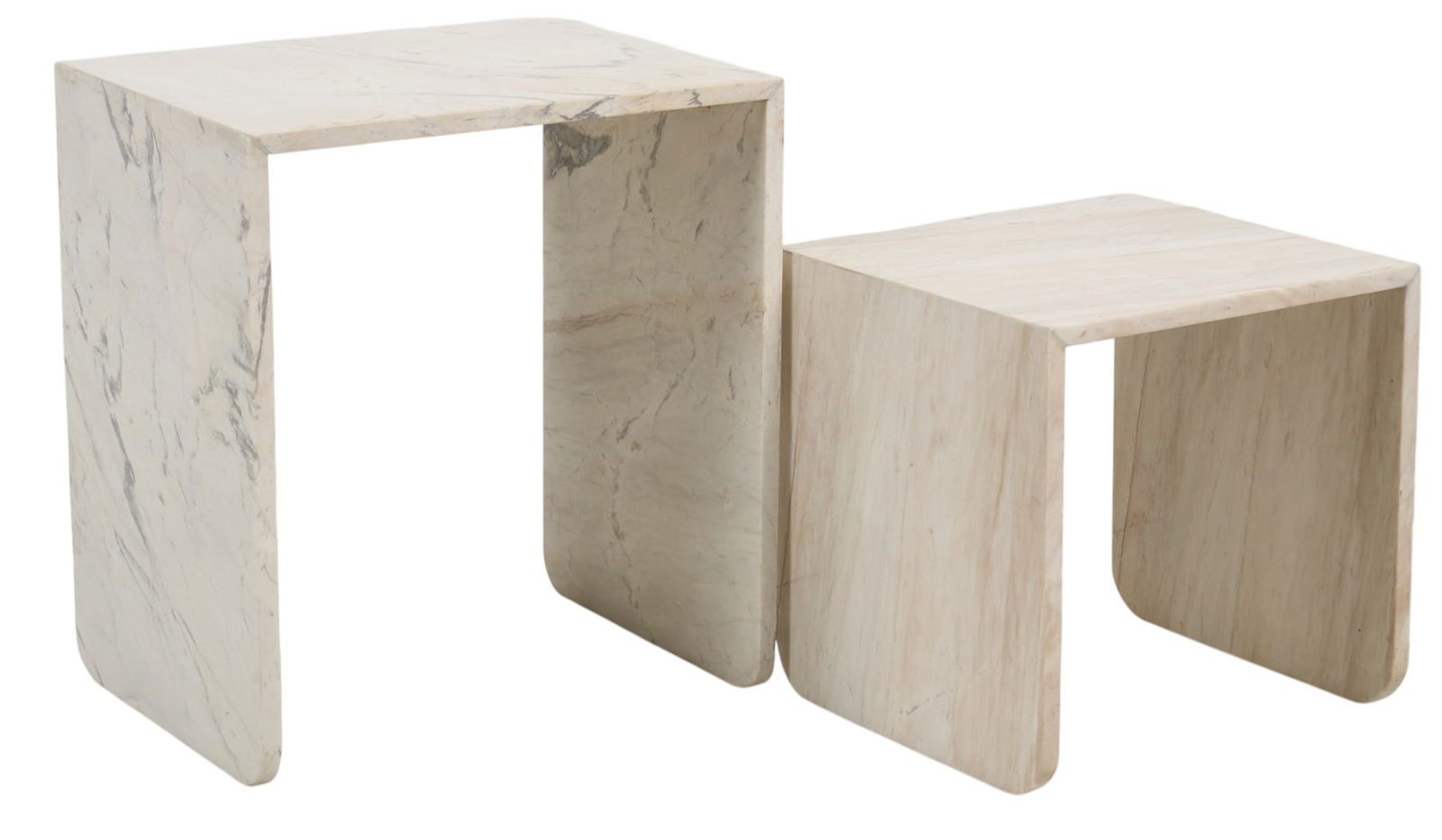 Pair of Nesting Marble Tables (1 of 3)