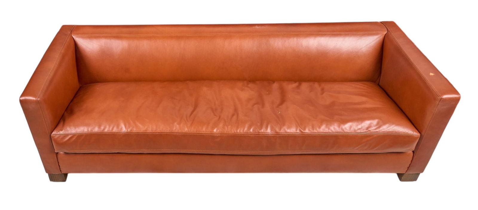 Orange Leather Sofa - 3