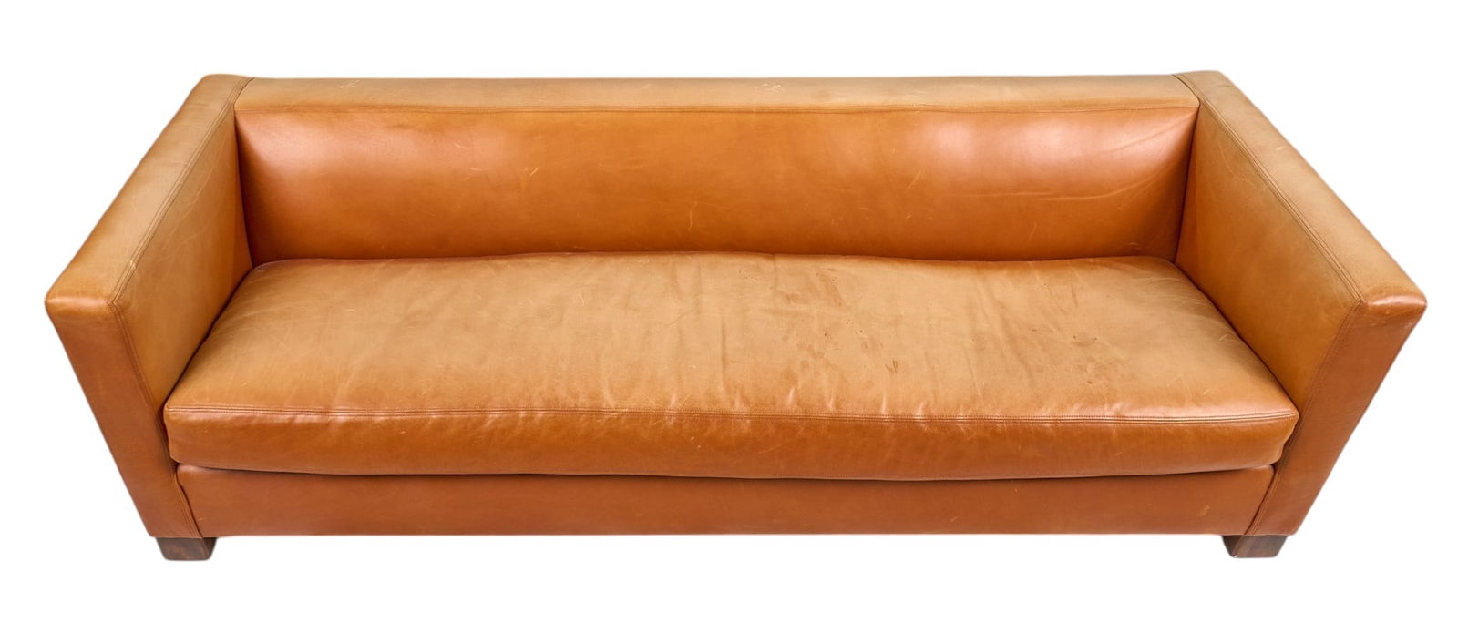 Orange Leather Sofa - 3