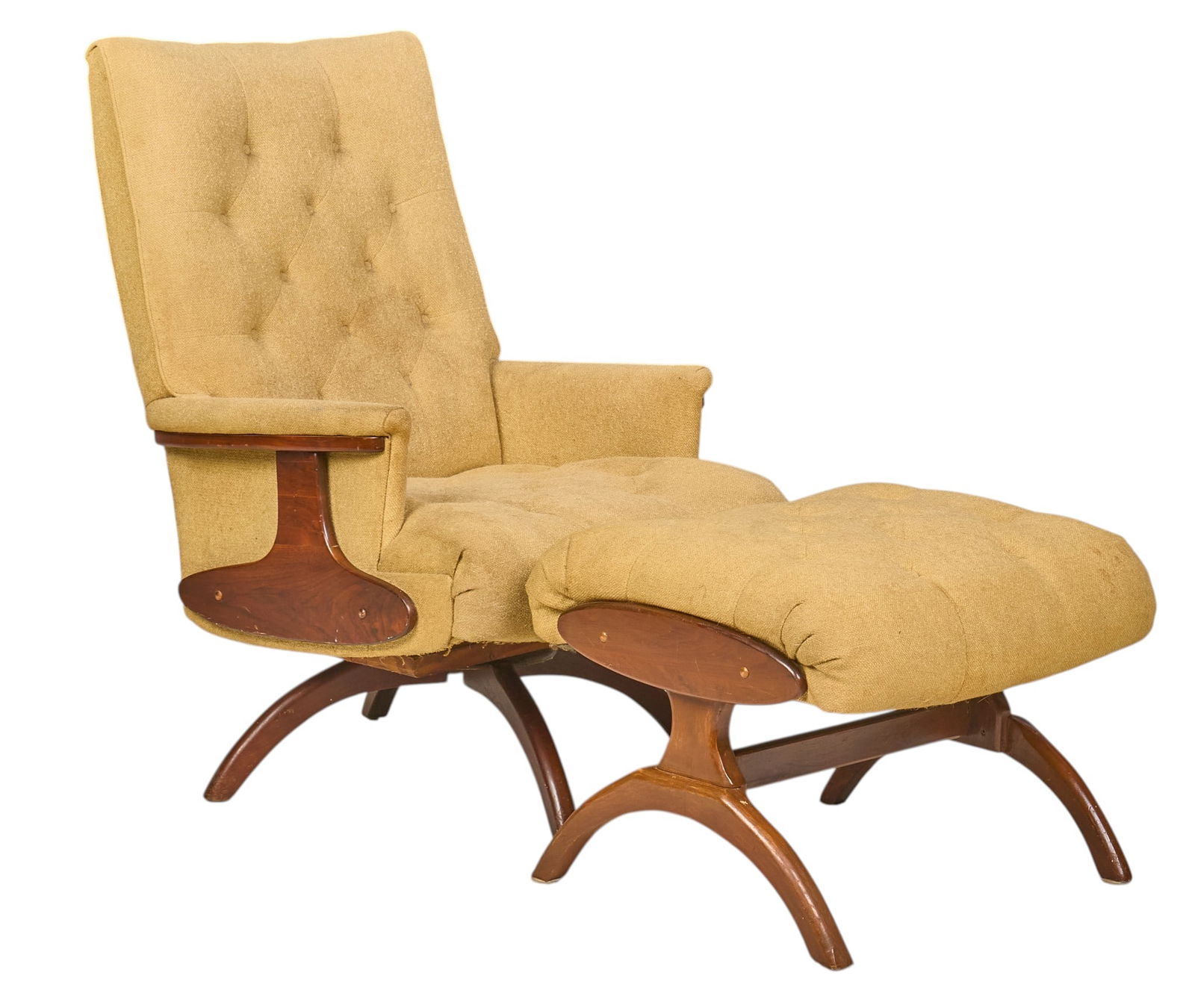 Upholstered Lounge Chair with Ottoman (1 of 4)
