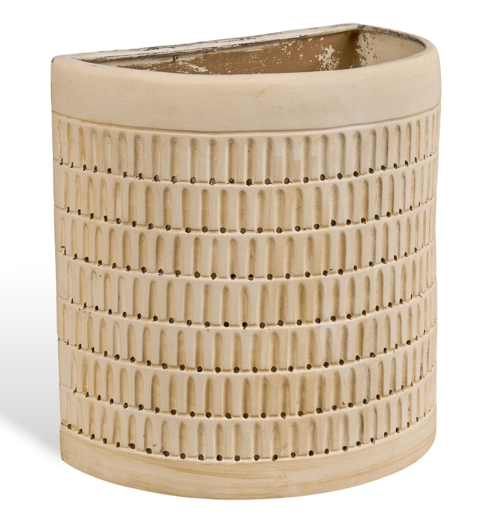 Beaumont Mood Style Wall Sconce: Beaumont mood style wall sconce, with horizontal rows of vertical slots and small holesheight 13 in. width 13 in. x depth 8 in.Provenance: Property from a San Antonio, Texas antiques collector