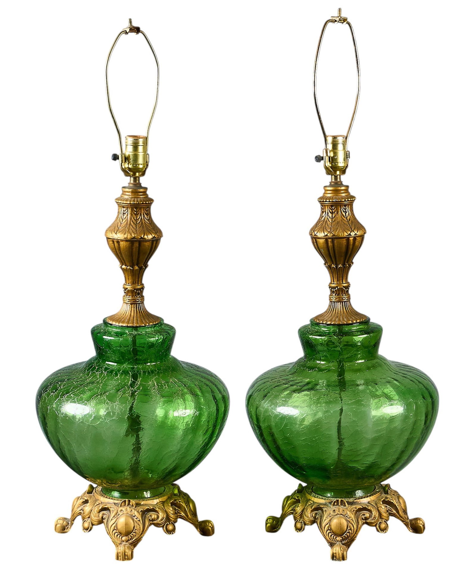 Pair of Mid-Century Glass Lamps (1 of 5)