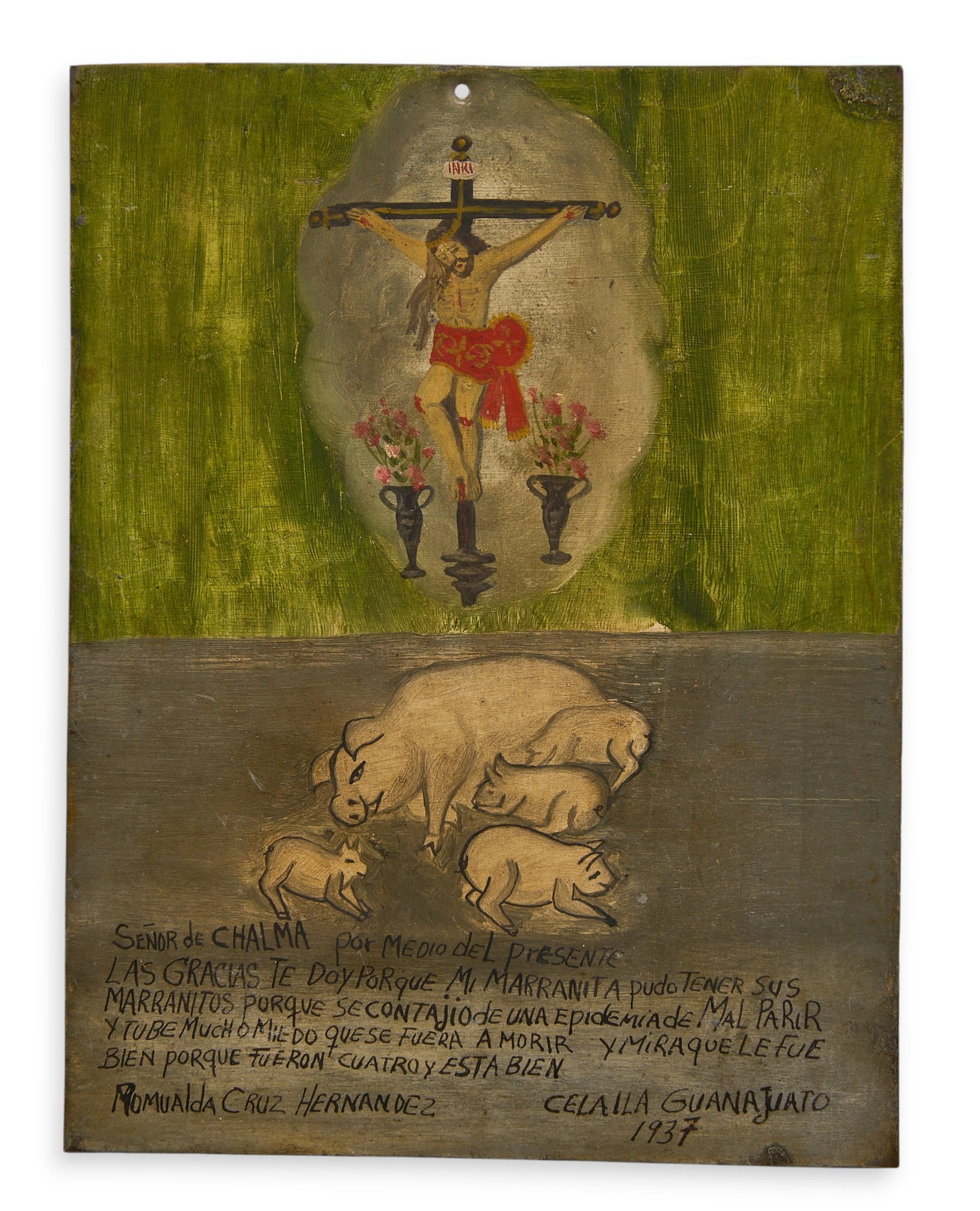 Vintage Mexican Retablo, Prayer to El Senor de Chalma (1 of 3)