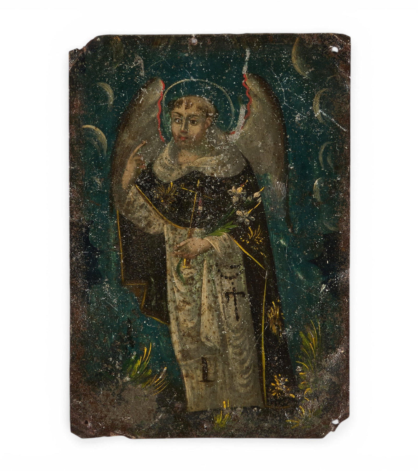Antique Mexican Retablo, San Vincent Ferrer (1 of 2)