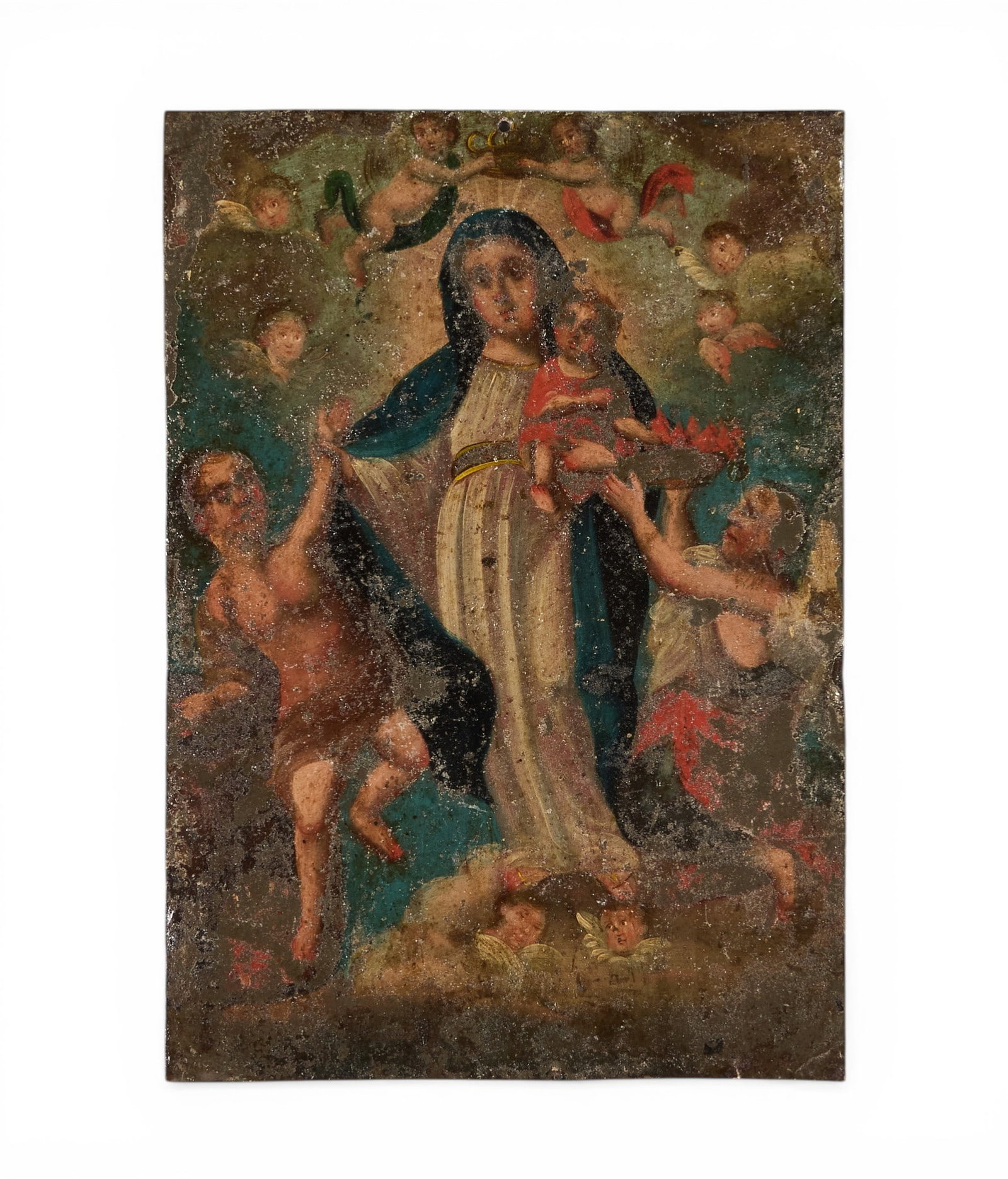 Antique Mexican Retablo, Nuestra Señora de la Luz (1 of 2)
