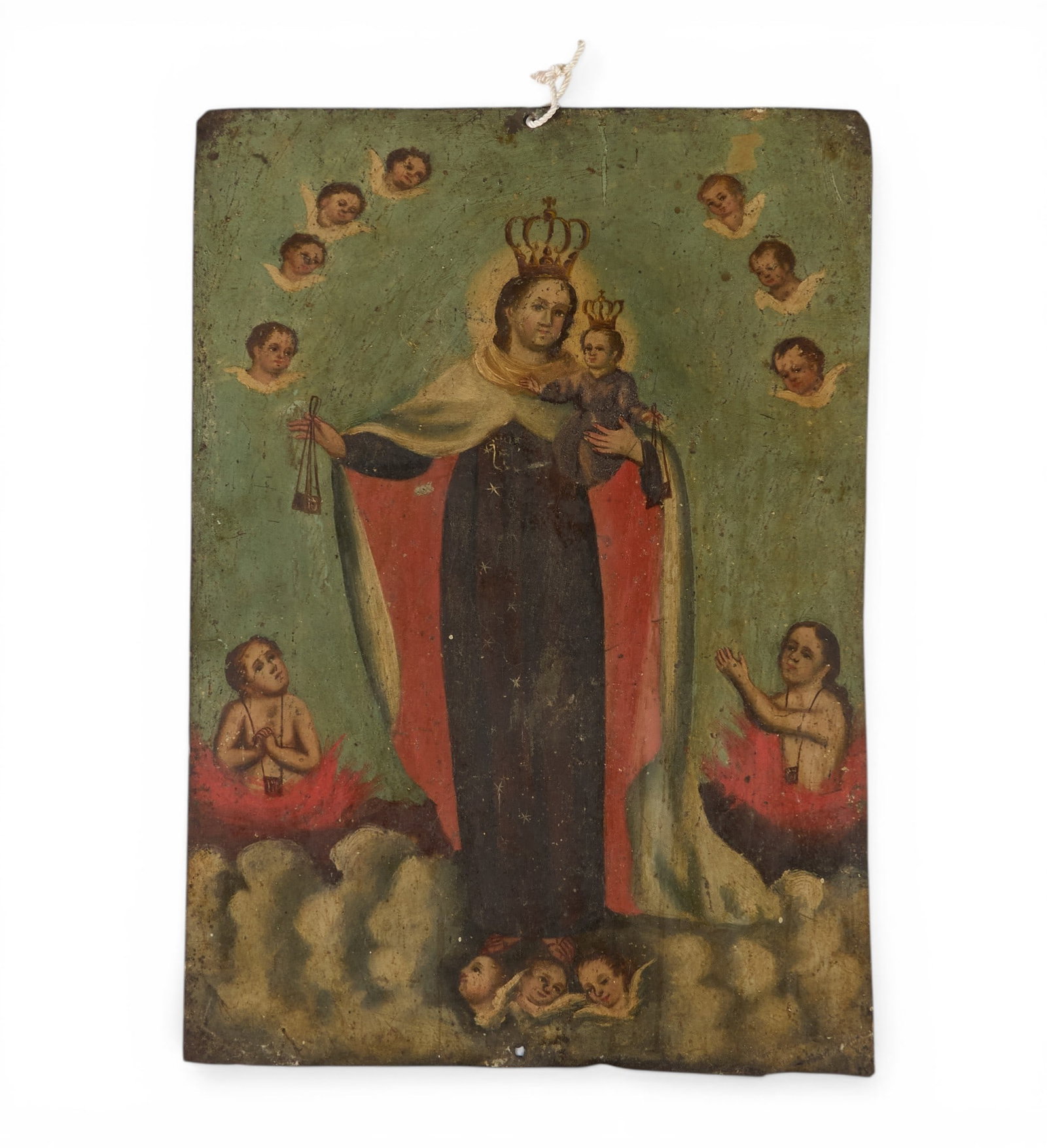 Antique Retablo, Our Lady of Mount Carmel (1 of 2)