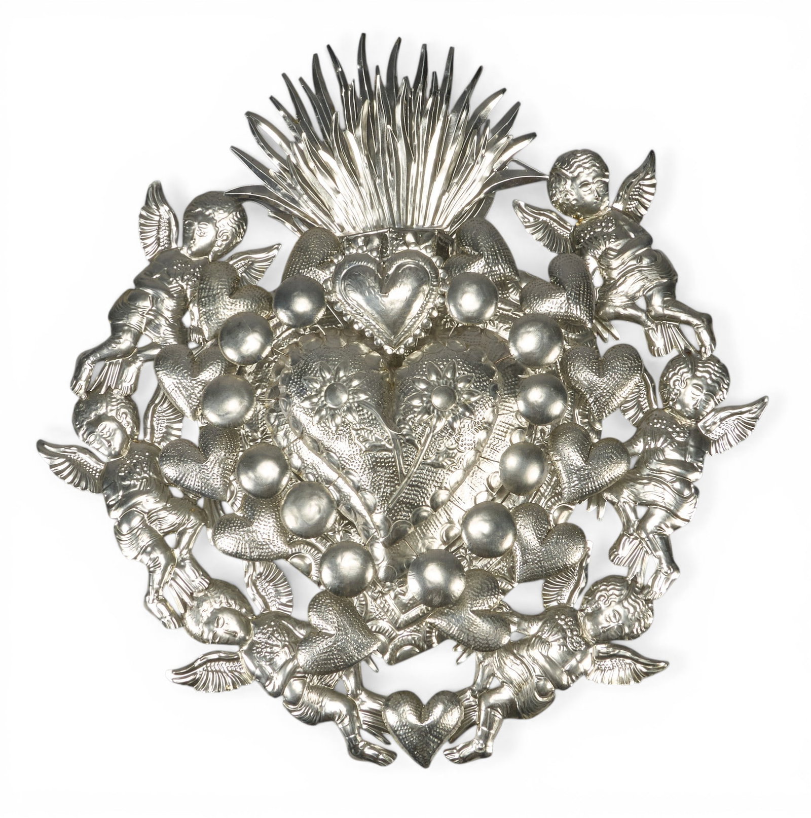 Mexican Sacred Heart Tin Folk Art (1 of 3)