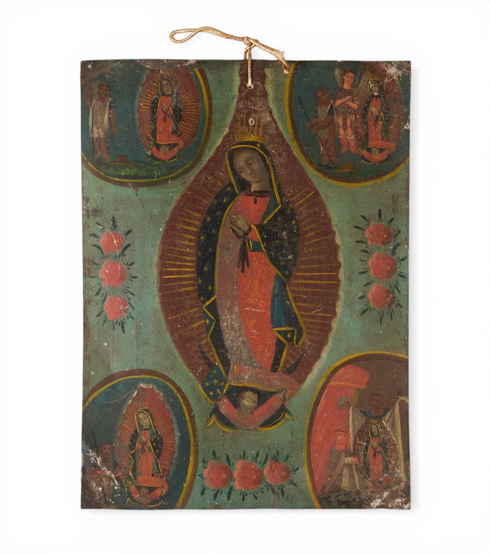 Antique Mexican Retablo, La Virgen De Guadalupe (1 of 4)