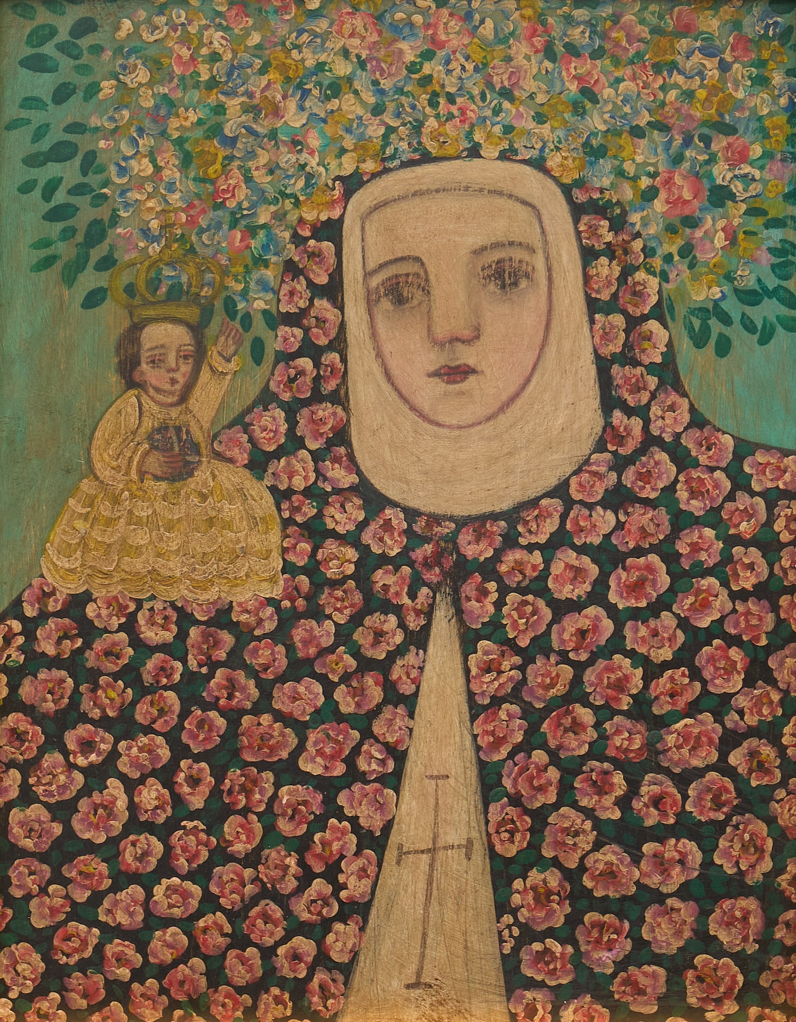 Folk Art Madonna and Child Painting (1 of 3)