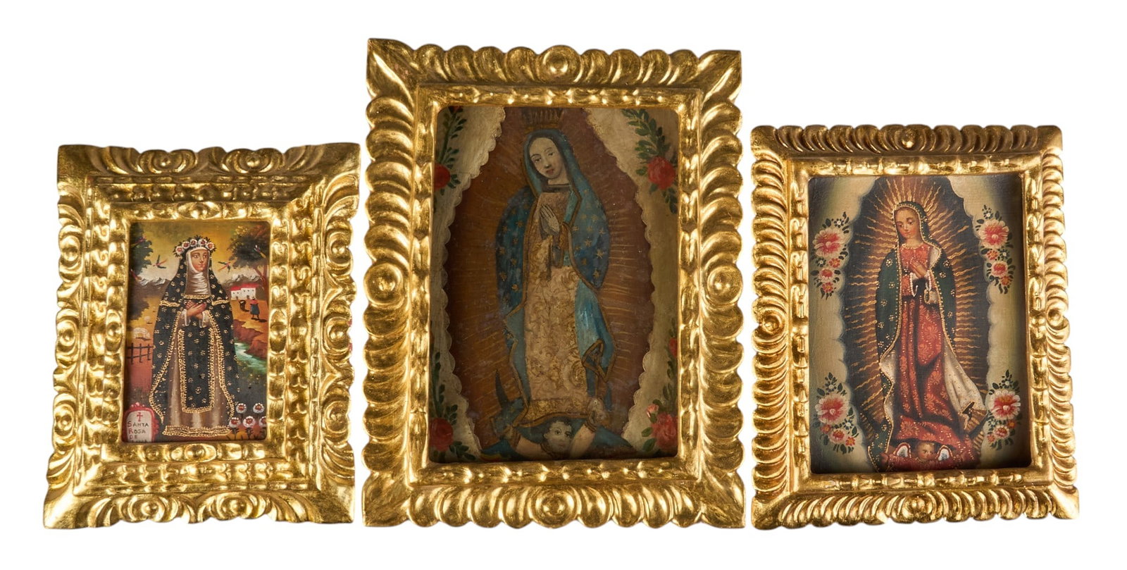(3) Framed Virgin of Guadalupe Retablos (1 of 5)