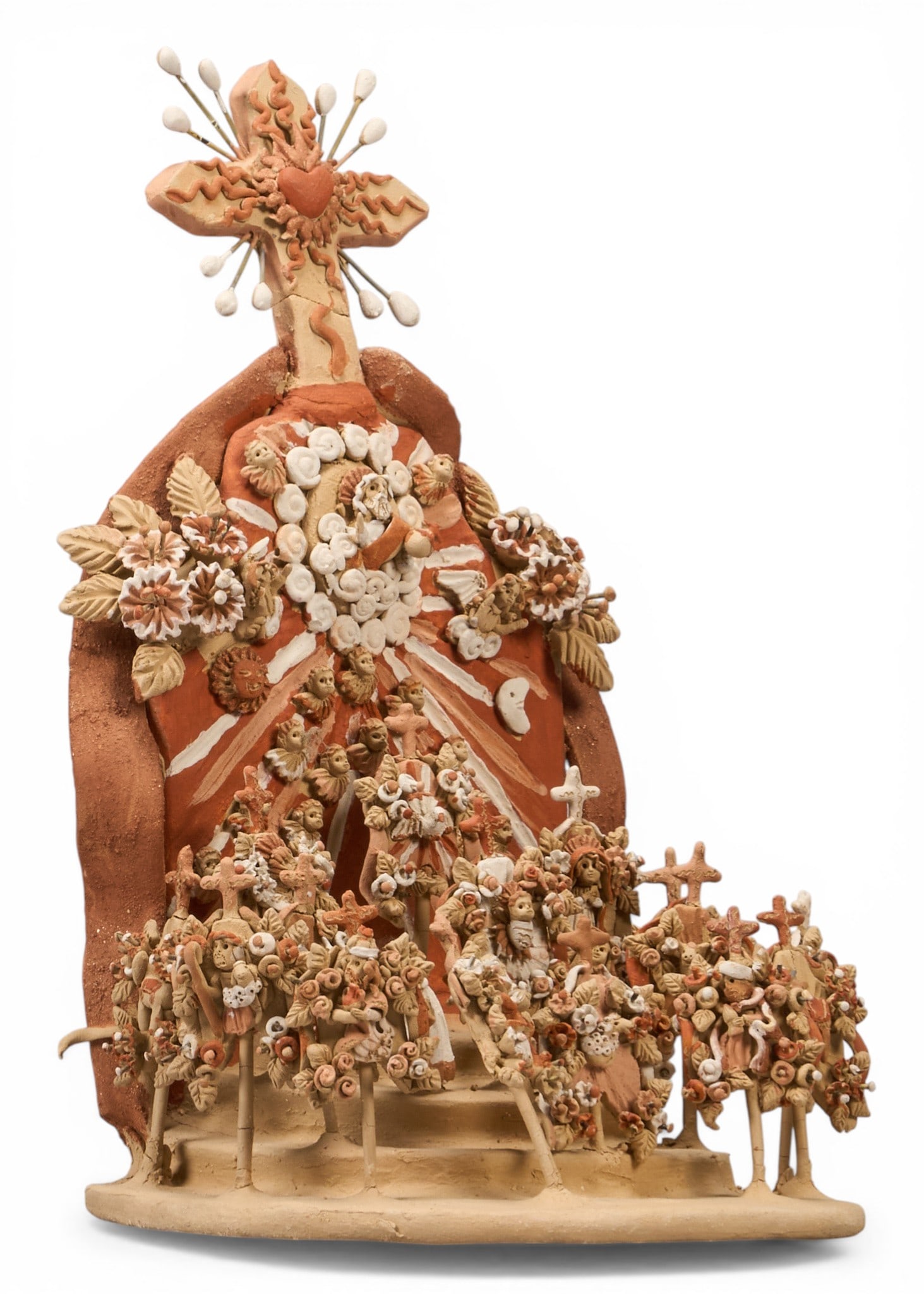 Vilma Vasquez, Religious Tableau: Vilma Sandra Velasco Vasquez (Mexico, 20th century) hand-modeled ceramic religious tableau, signed on back height 8.5 in. x width 5.5 in. x depth 4.5 in. Provenance: The Estate collection of lat